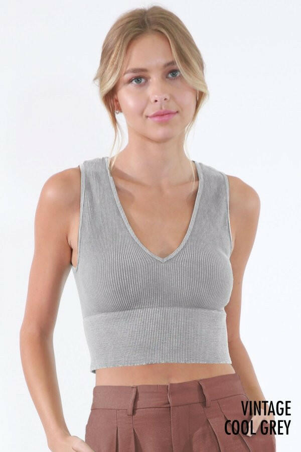NikiBiki Vintage Plunge V-Neck Top-Tanks-Krush Kandy, Women's Online Fashion Boutique Located in Phoenix, Arizona (Scottsdale Area)