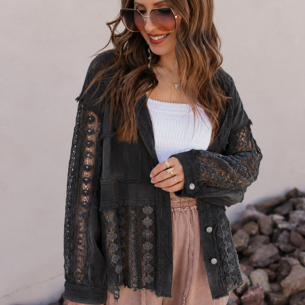 POL Lace Jean Jacket