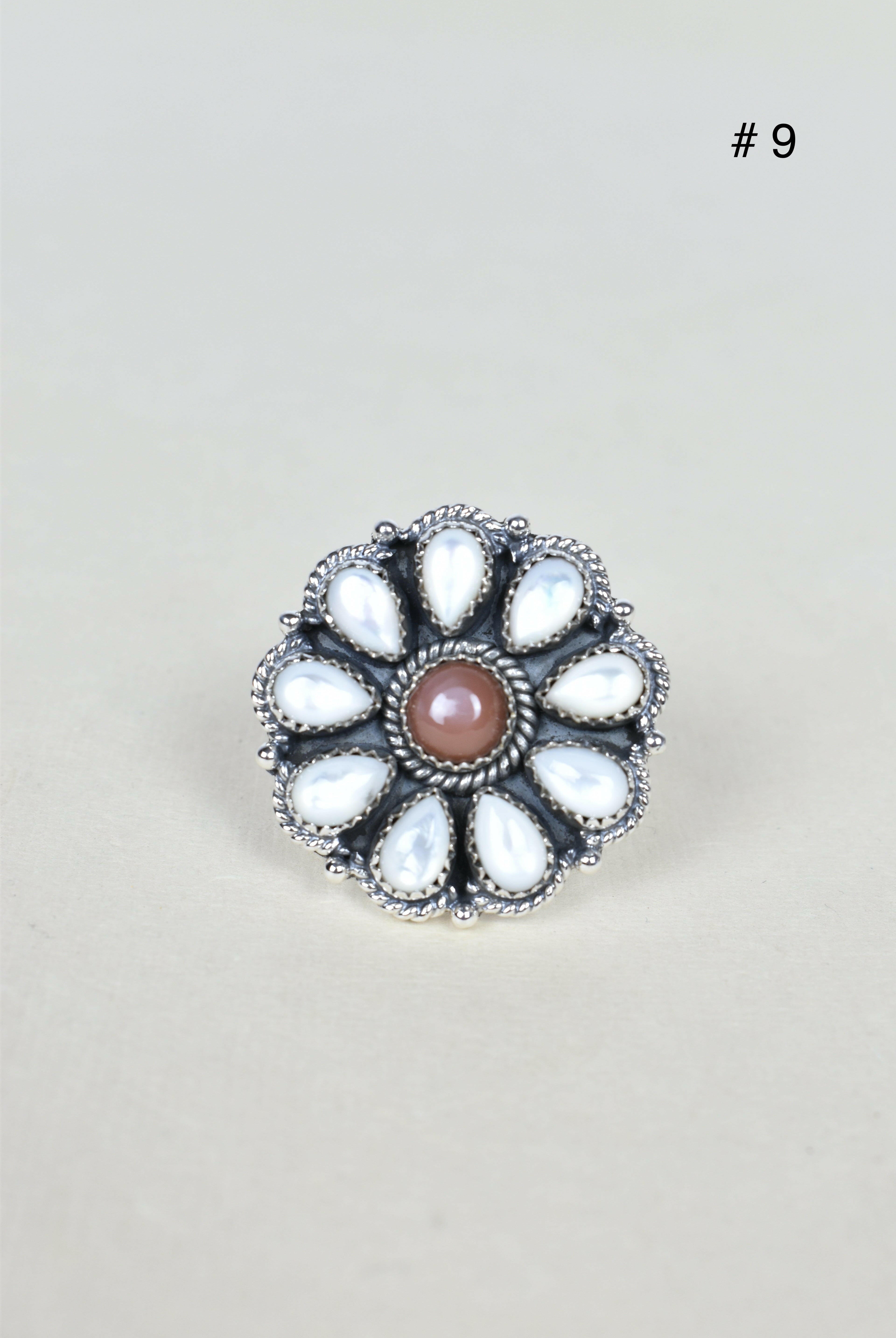 Chocolate Moonstone & Stone Cluster Sterling Silver Rings-Cluster Rings-Krush Kandy, Women's Online Fashion Boutique Located in Phoenix, Arizona (Scottsdale Area)