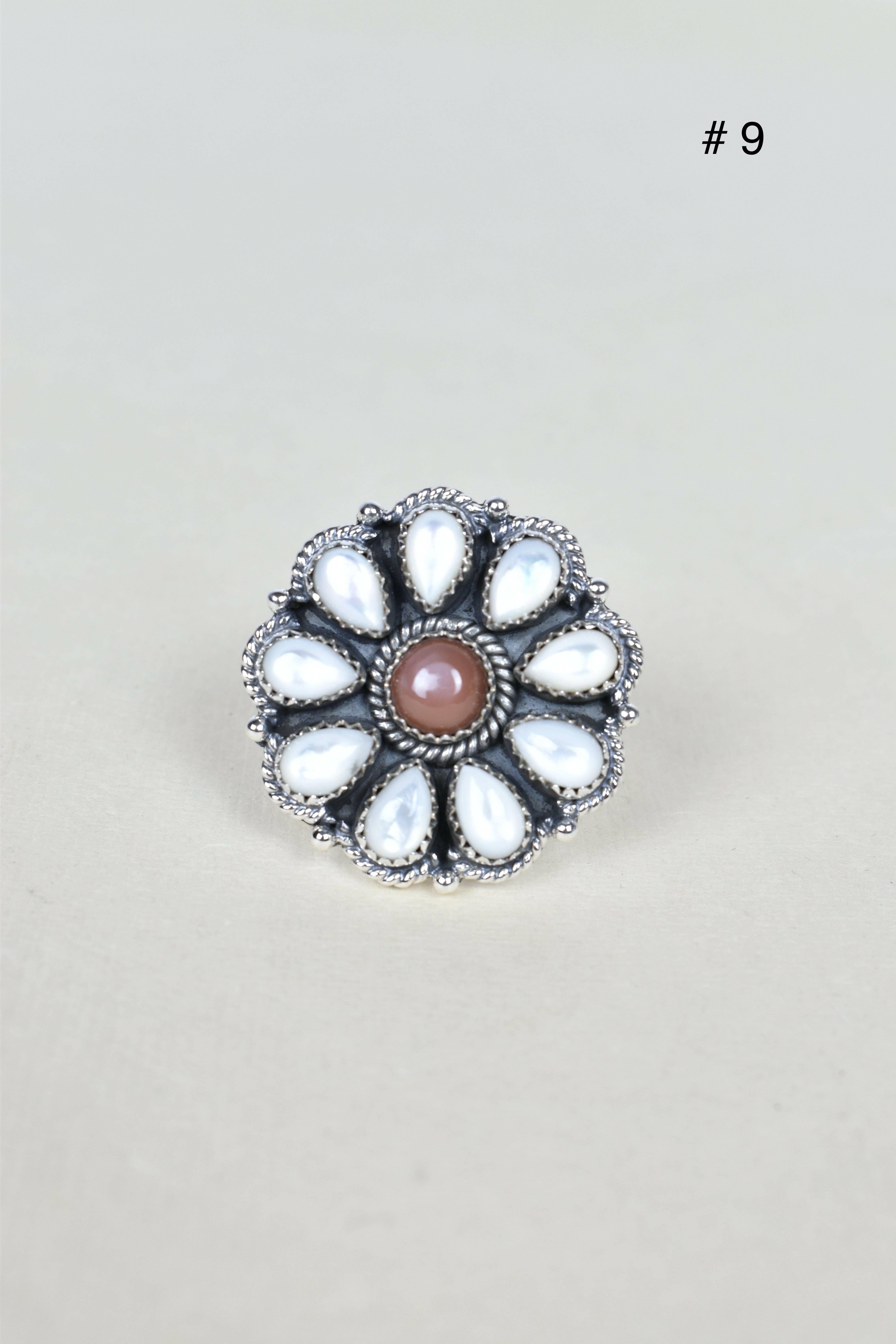 Chocolate Moonstone & Stone Cluster Sterling Silver Rings-Cluster Rings-Krush Kandy, Women's Online Fashion Boutique Located in Phoenix, Arizona (Scottsdale Area)