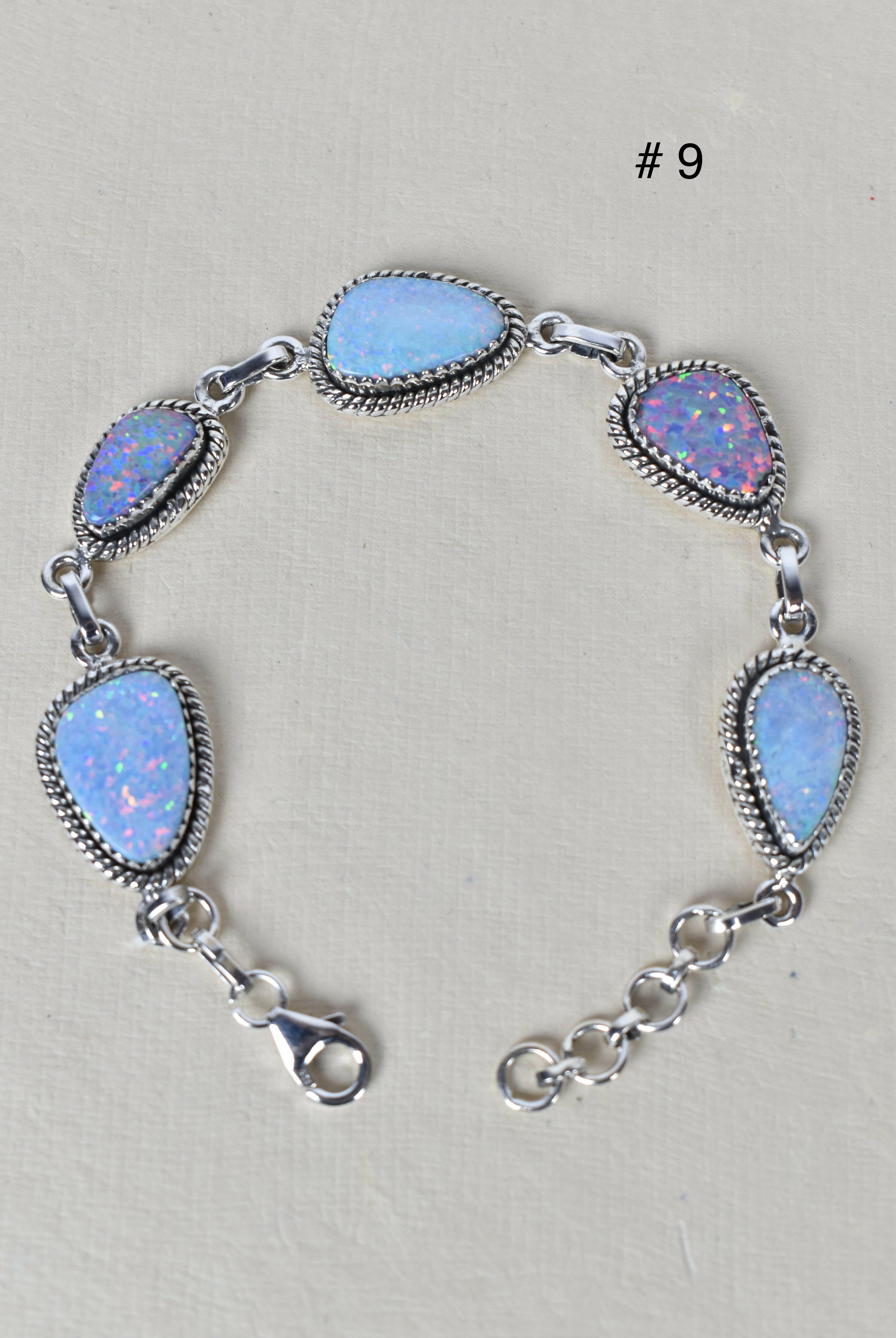 ONE OF A KIND STERLING SILVER 5 STONE BRACELET-Gemstone Bracelets-Krush Kandy, Women's Online Fashion Boutique Located in Phoenix, Arizona (Scottsdale Area)