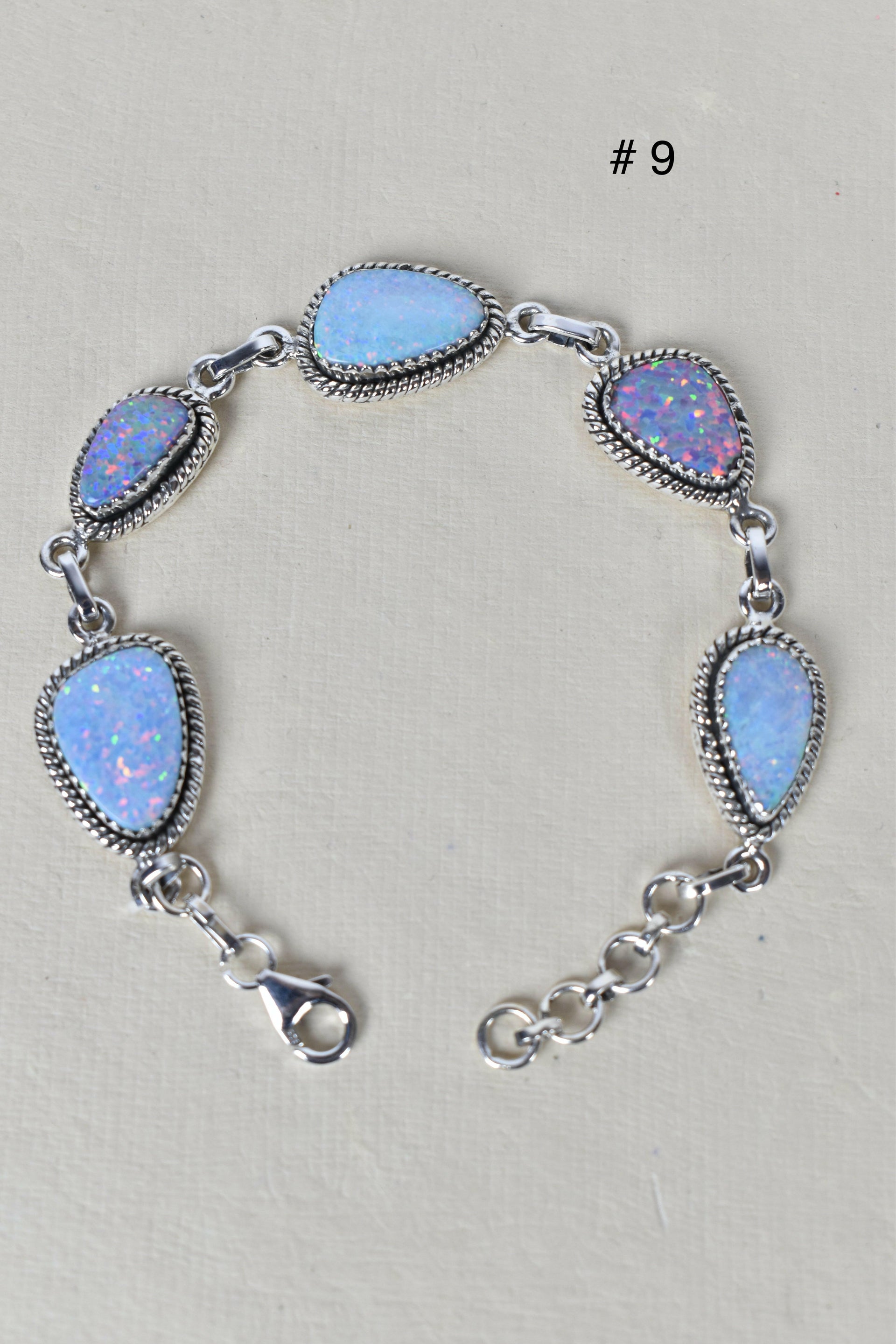 ONE OF A KIND STERLING SILVER 5 STONE BRACELET-Gemstone Bracelets-Krush Kandy, Women's Online Fashion Boutique Located in Phoenix, Arizona (Scottsdale Area)