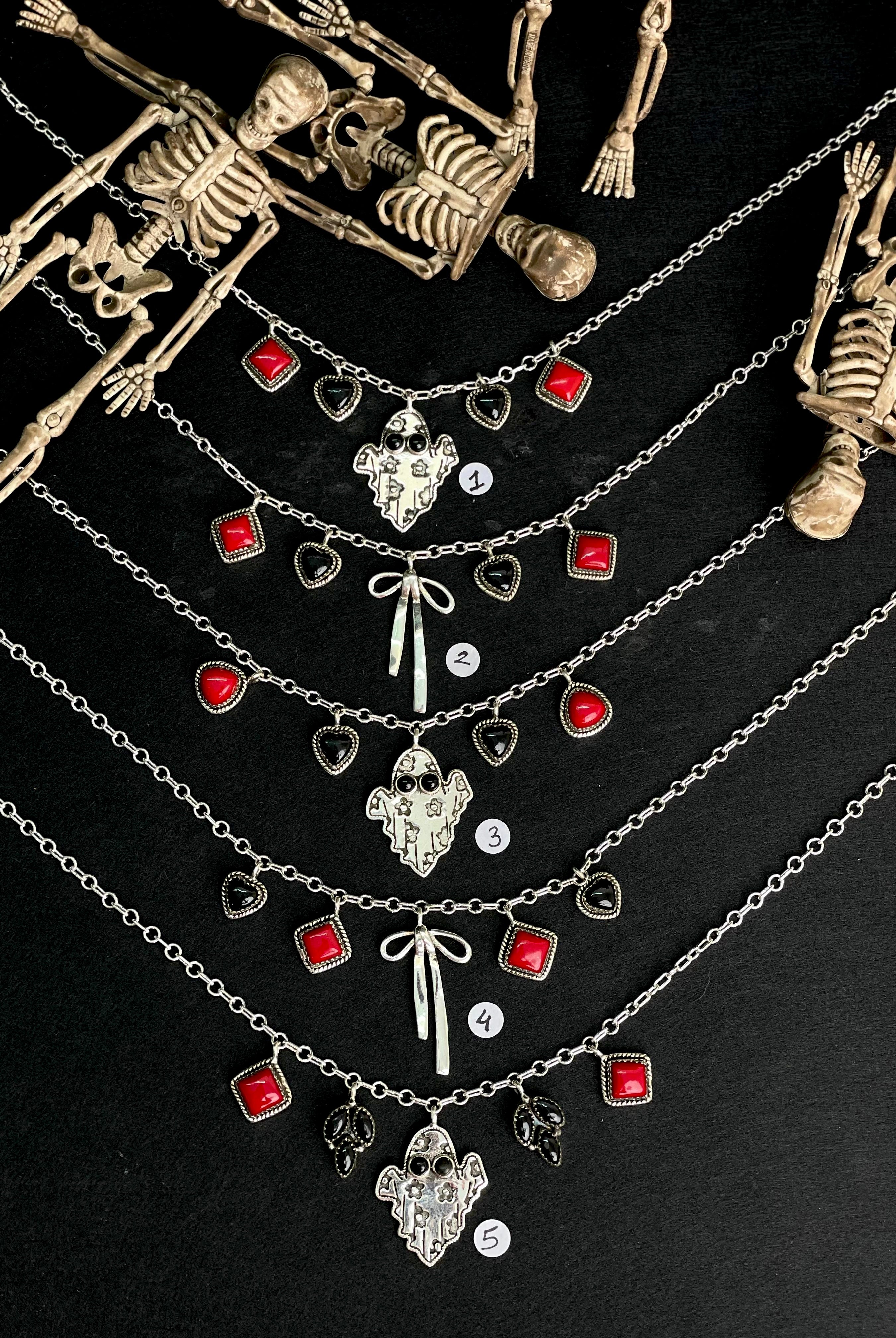 Halloween Charm Necklace Rosarita & Black Onyx sno 12-Necklaces-Krush Kandy, Women's Online Fashion Boutique Located in Phoenix, Arizona (Scottsdale Area)