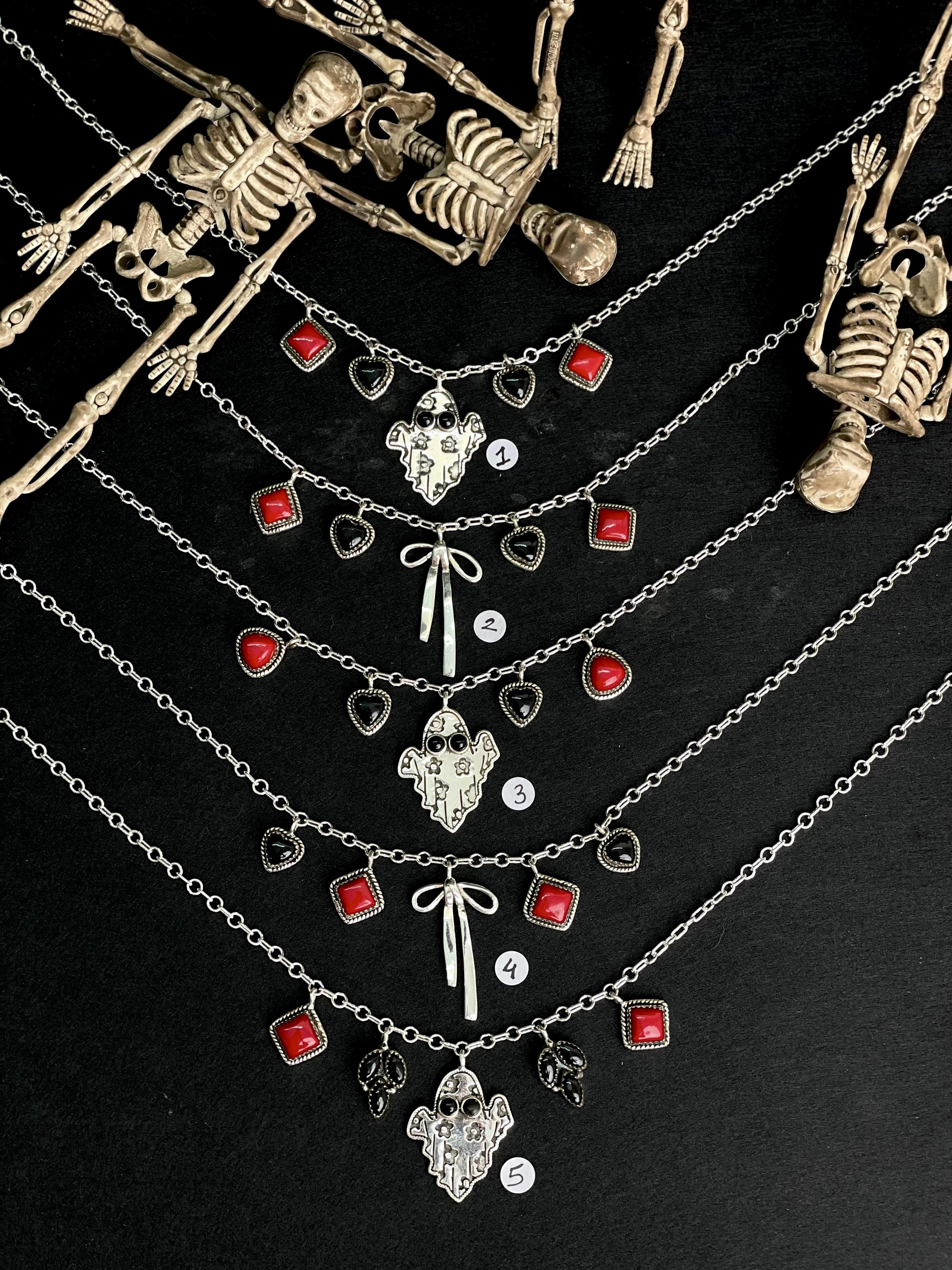 Halloween Charm Necklace Rosarita & Black Onyx sno 12-Necklaces-Krush Kandy, Women's Online Fashion Boutique Located in Phoenix, Arizona (Scottsdale Area)