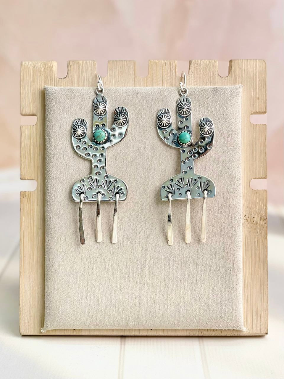 Boho Fringe Cactus Dangle Earrings-Earrings-Krush Kandy, Women's Online Fashion Boutique Located in Phoenix, Arizona (Scottsdale Area)