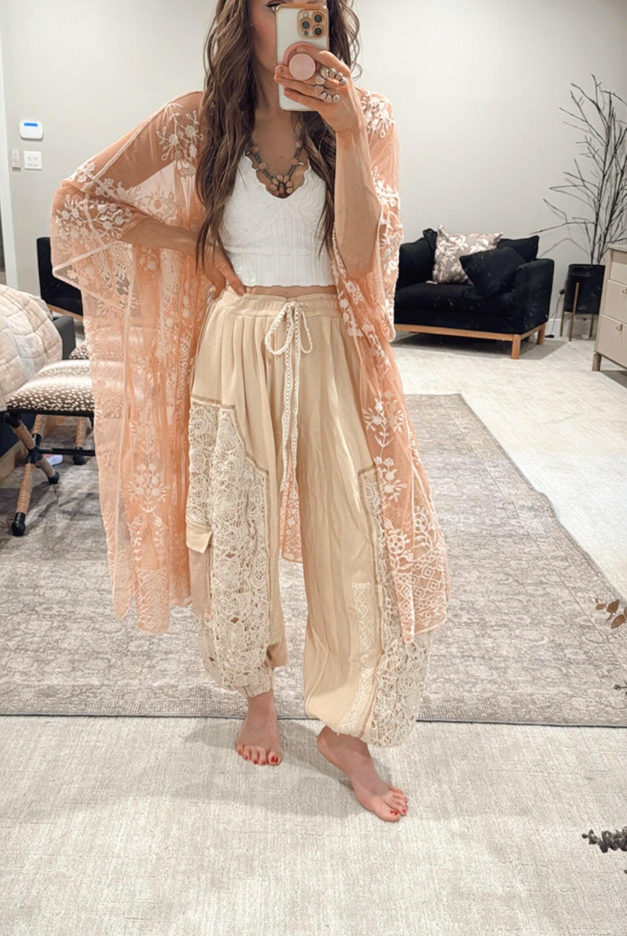 POL Thermal Crochet Knit Relaxed Pants-Pants-Krush Kandy, Women's Online Fashion Boutique Located in Phoenix, Arizona (Scottsdale Area)