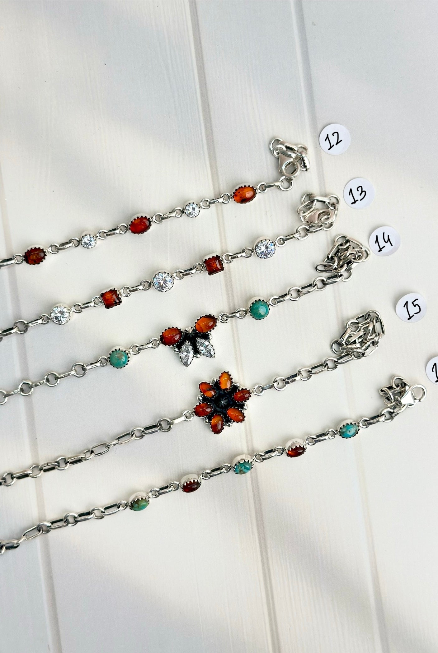 Amber, Turquoise & Crystal Bracelets-Bracelets-Krush Kandy, Women's Online Fashion Boutique Located in Phoenix, Arizona (Scottsdale Area)