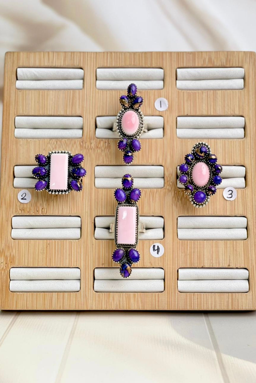 Pink Conch & Berry Dahlia Cluster Rings-Rings-Krush Kandy, Women's Online Fashion Boutique Located in Phoenix, Arizona (Scottsdale Area)