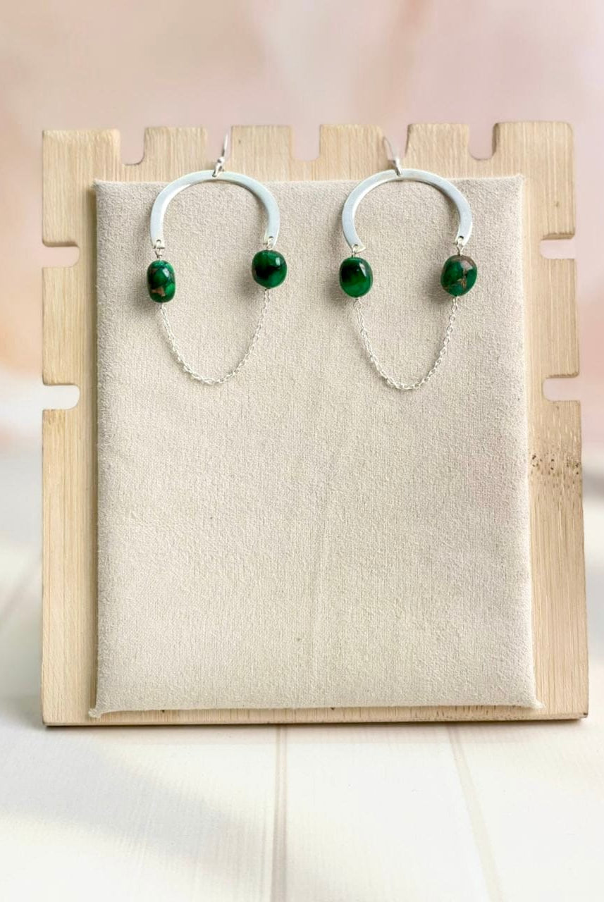 Dahlia Chain Hoop Earrings-Earrings-Krush Kandy, Women's Online Fashion Boutique Located in Phoenix, Arizona (Scottsdale Area)