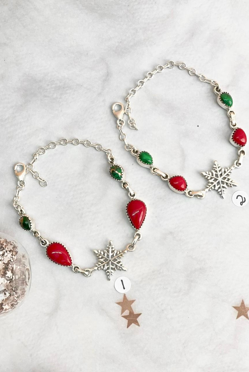 Christmas in Kandyland Snowflake Bracelet-Bracelets-Krush Kandy, Women's Online Fashion Boutique Located in Phoenix, Arizona (Scottsdale Area)