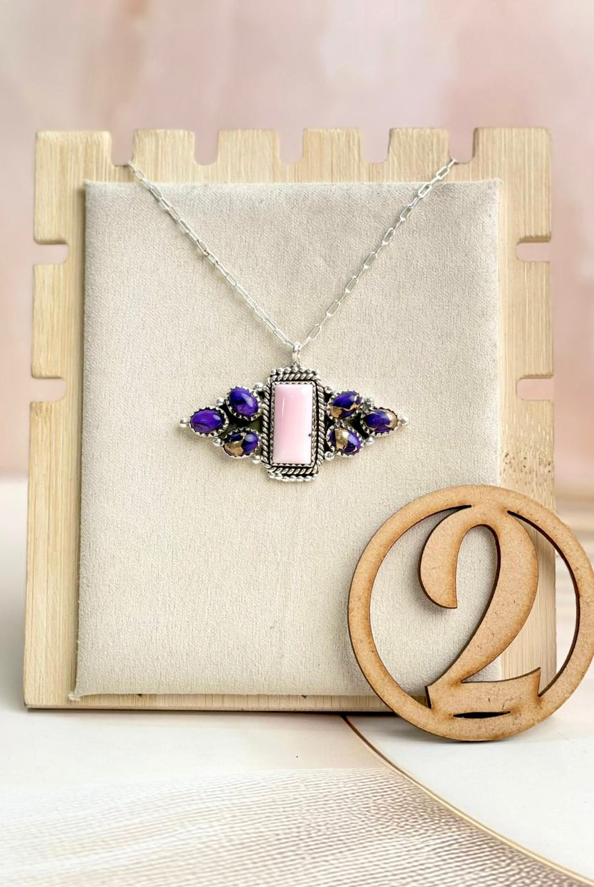 Pink Conch & Berry Dahlia Cluster Necklace-Necklaces-Krush Kandy, Women's Online Fashion Boutique Located in Phoenix, Arizona (Scottsdale Area)