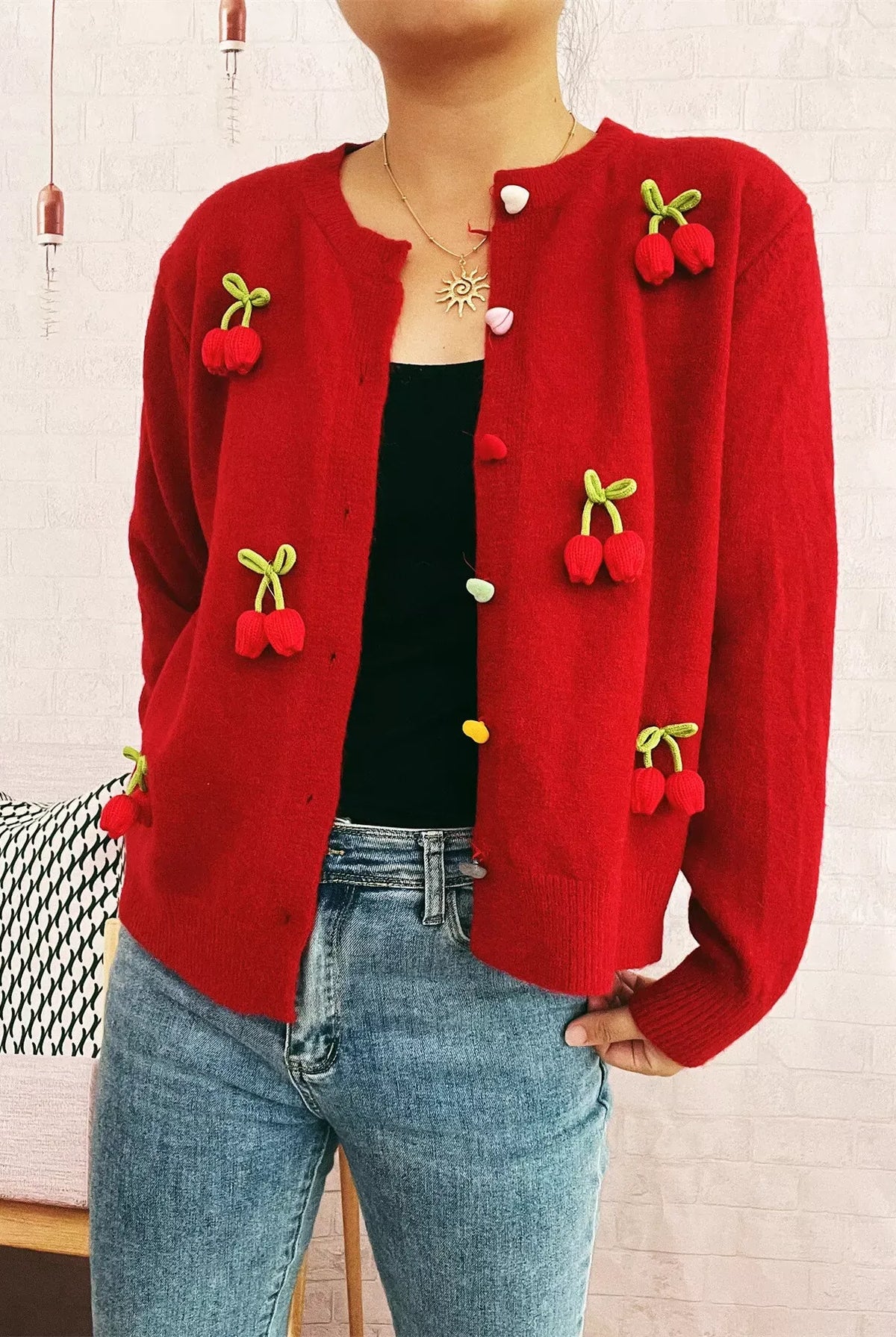 Flower Button Up Long Sleeve Cardigan-Cardigans-Krush Kandy, Women's Online Fashion Boutique Located in Phoenix, Arizona (Scottsdale Area)