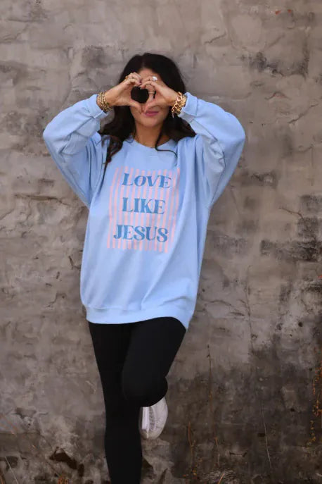 Love Like Jesus Sweatshirt - MADE TO ORDER-Graphic Tees-Krush Kandy, Women's Online Fashion Boutique Located in Phoenix, Arizona (Scottsdale Area)