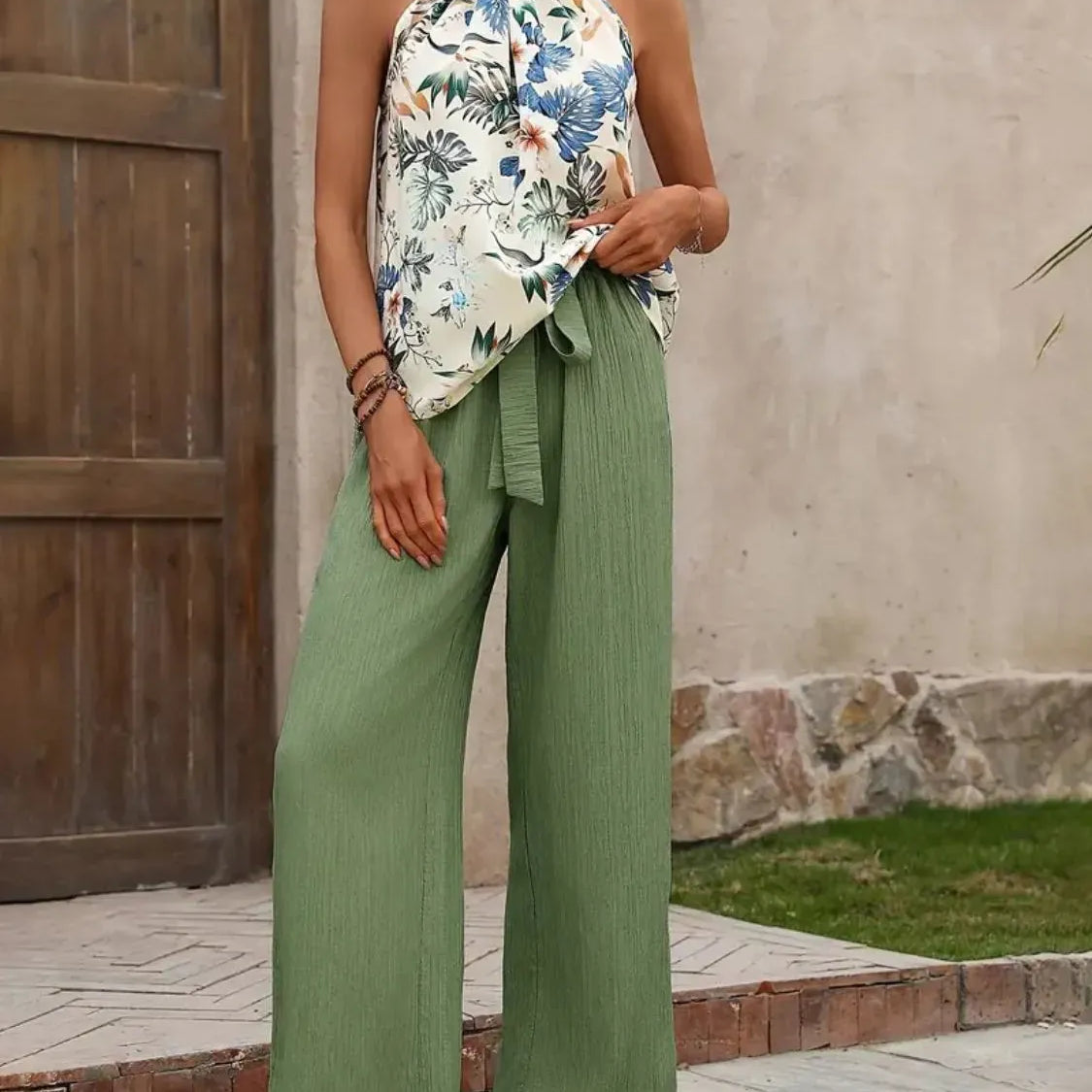 Printed Tank Top and Wide Leg Pants Set-Tops-Krush Kandy, Women's Online Fashion Boutique Located in Phoenix, Arizona (Scottsdale Area)
