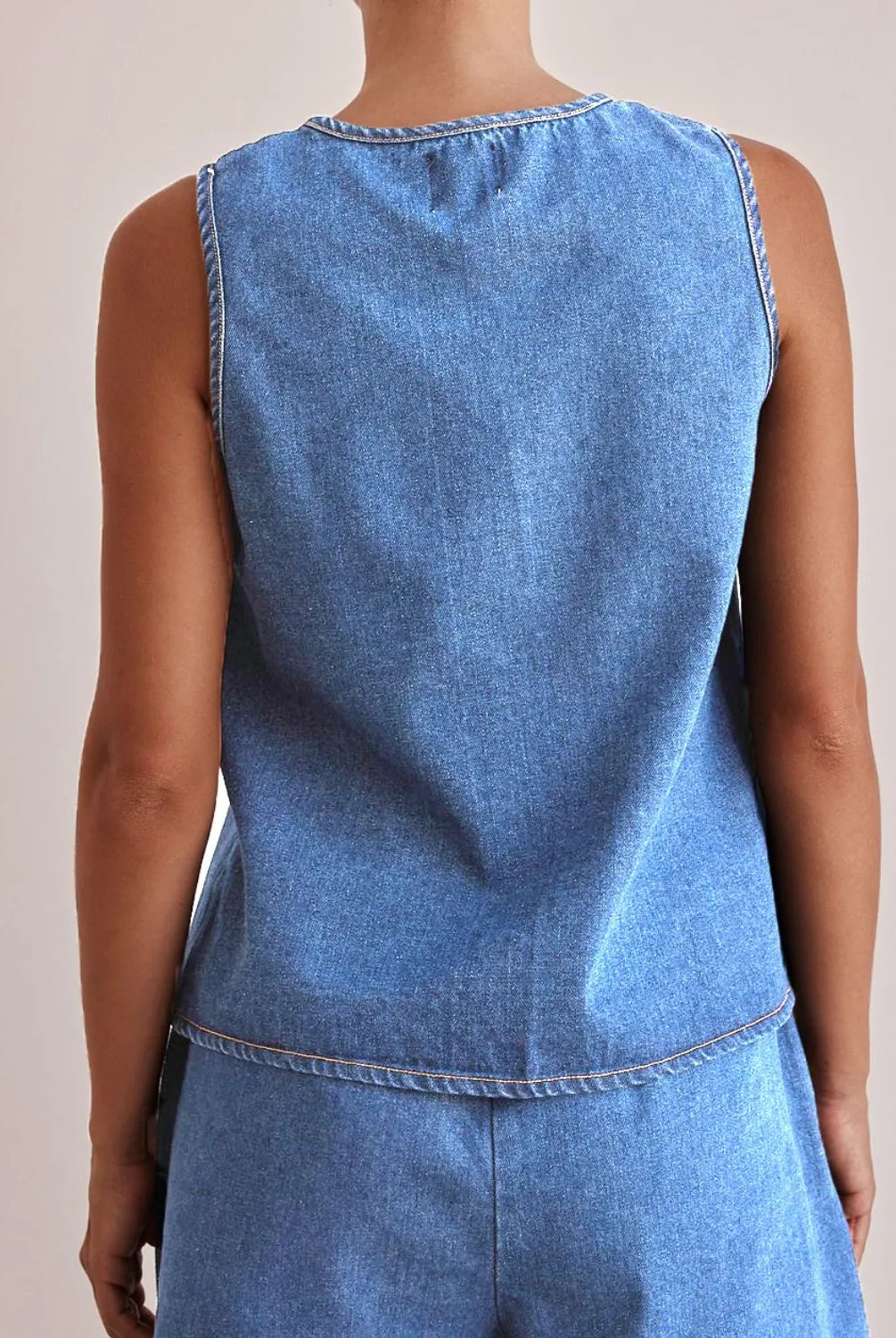Tie Front Denim Vest-Tops-Krush Kandy, Women's Online Fashion Boutique Located in Phoenix, Arizona (Scottsdale Area)