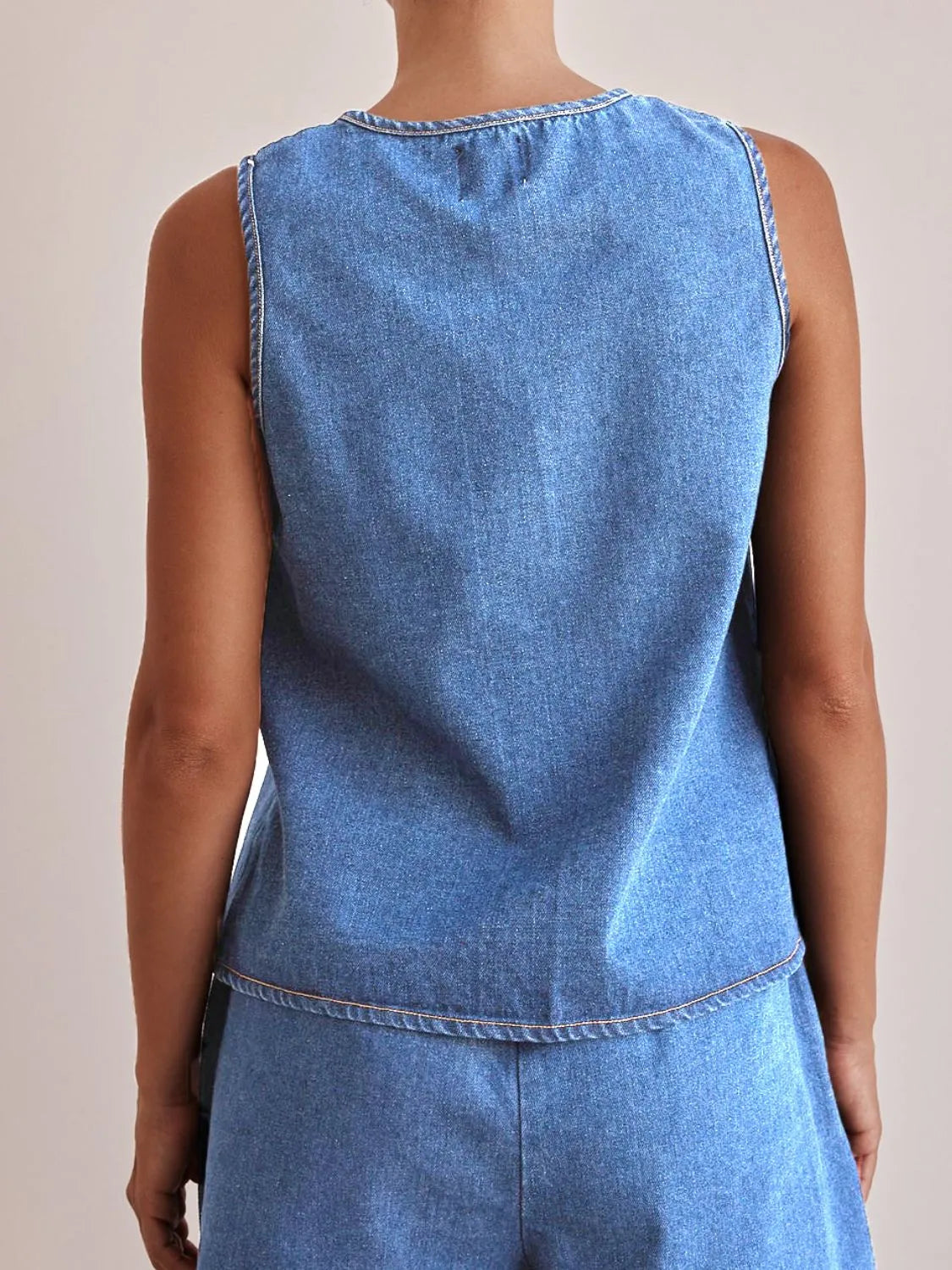 Tie Front Denim Vest-Tops-Krush Kandy, Women's Online Fashion Boutique Located in Phoenix, Arizona (Scottsdale Area)