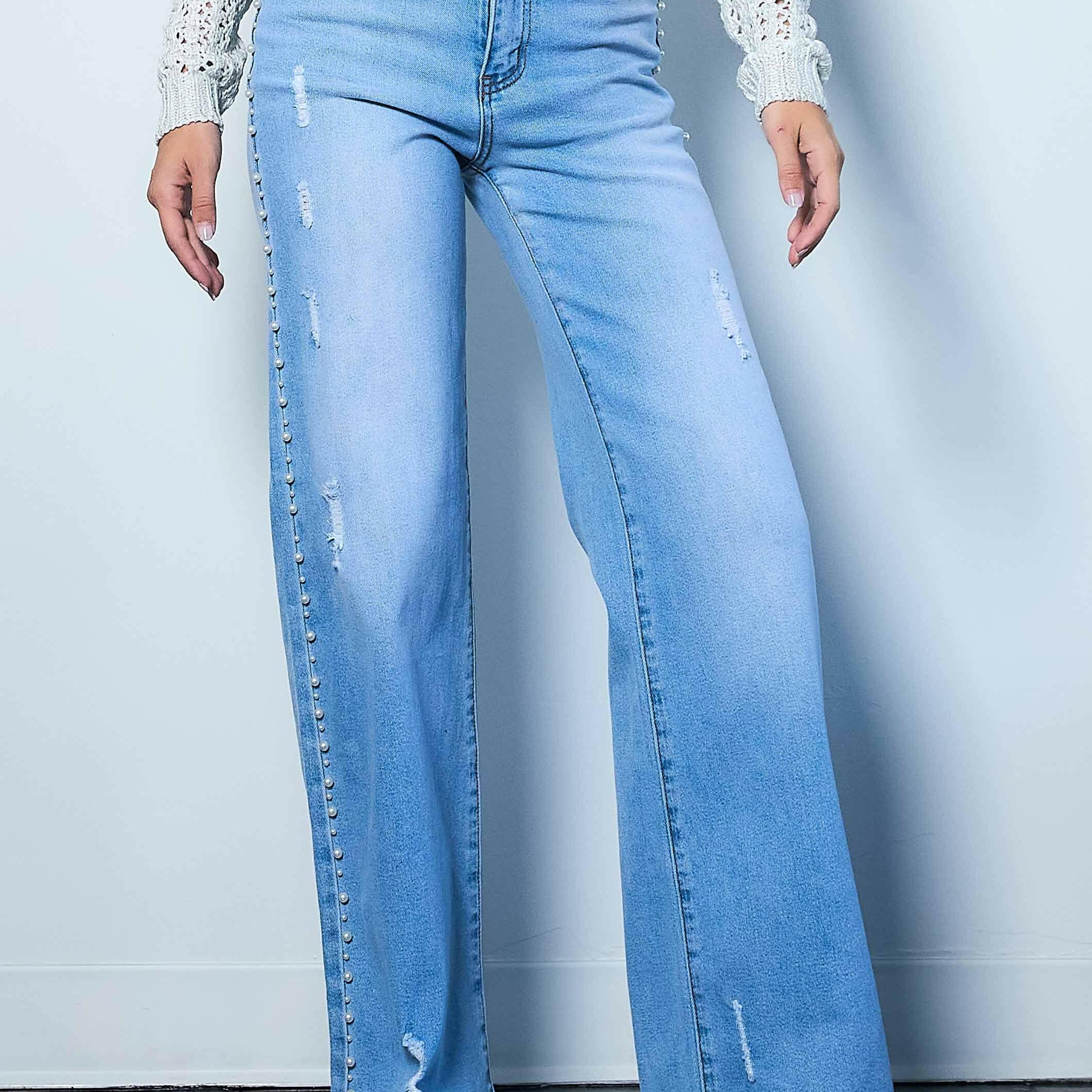 Pearl High-Rise Wide Leg Jeans-Jeans-Krush Kandy, Women's Online Fashion Boutique Located in Phoenix, Arizona (Scottsdale Area)