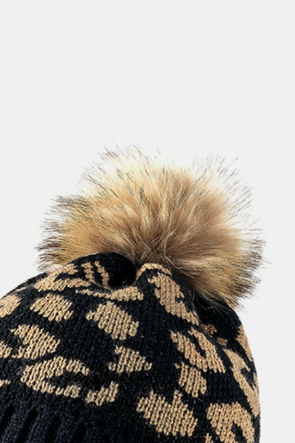 Leopard Pom-Pom Cuffed Beanie-Krush Kandy, Women's Online Fashion Boutique Located in Phoenix, Arizona (Scottsdale Area)