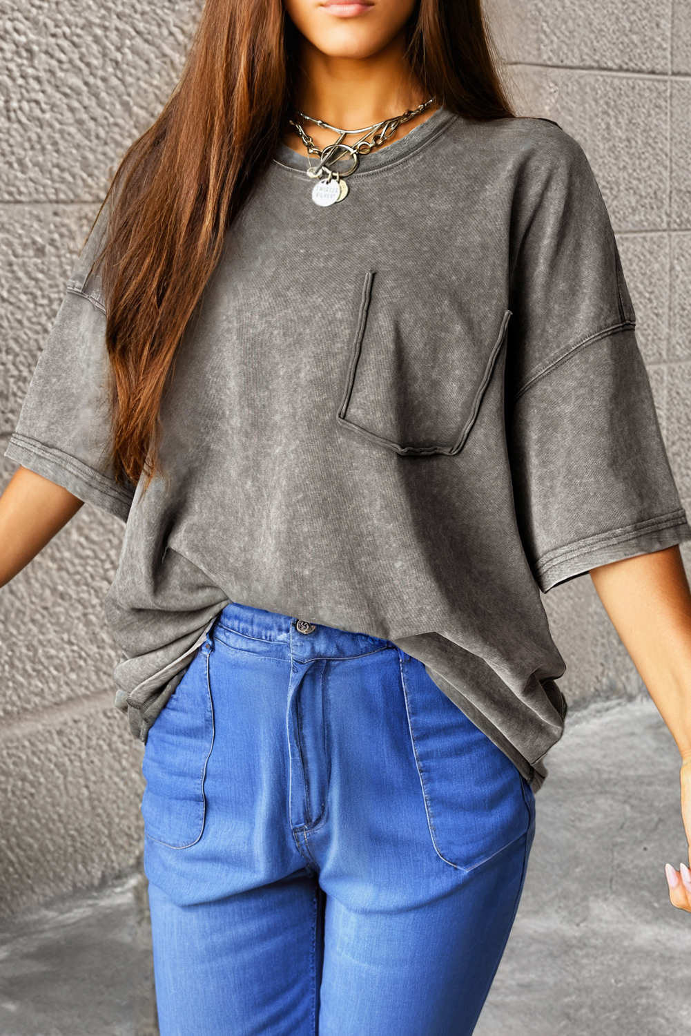 Vintage Wash Pocket Tee-Tops-Krush Kandy, Women's Online Fashion Boutique Located in Phoenix, Arizona (Scottsdale Area)