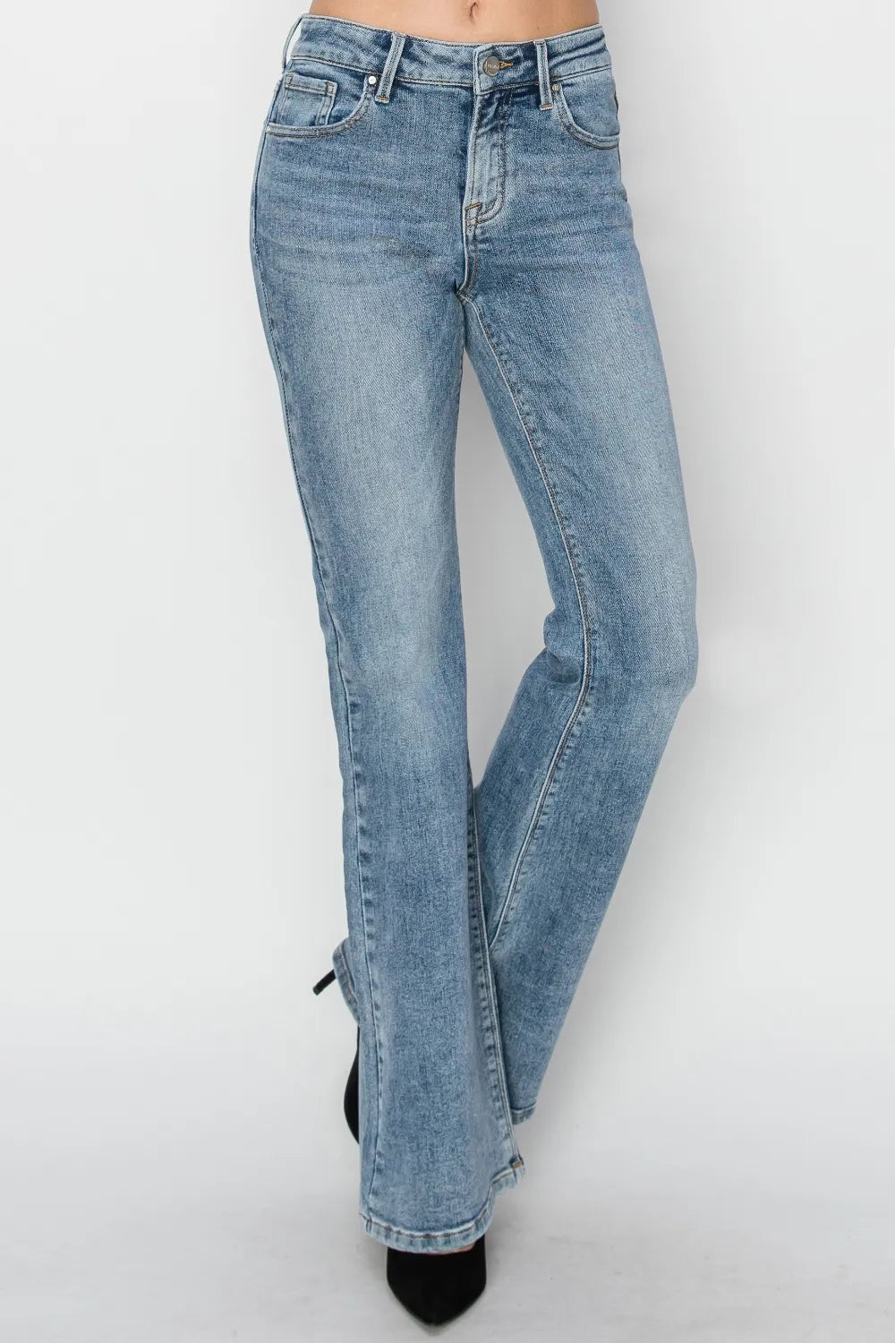 RISEN Full Size Mid Rise Bootcut Jeans-jeans-Krush Kandy, Women's Online Fashion Boutique Located in Phoenix, Arizona (Scottsdale Area)