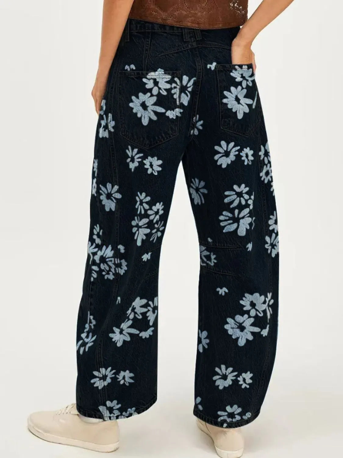 Printed Wide Leg Jeans-Denim-Krush Kandy, Women's Online Fashion Boutique Located in Phoenix, Arizona (Scottsdale Area)