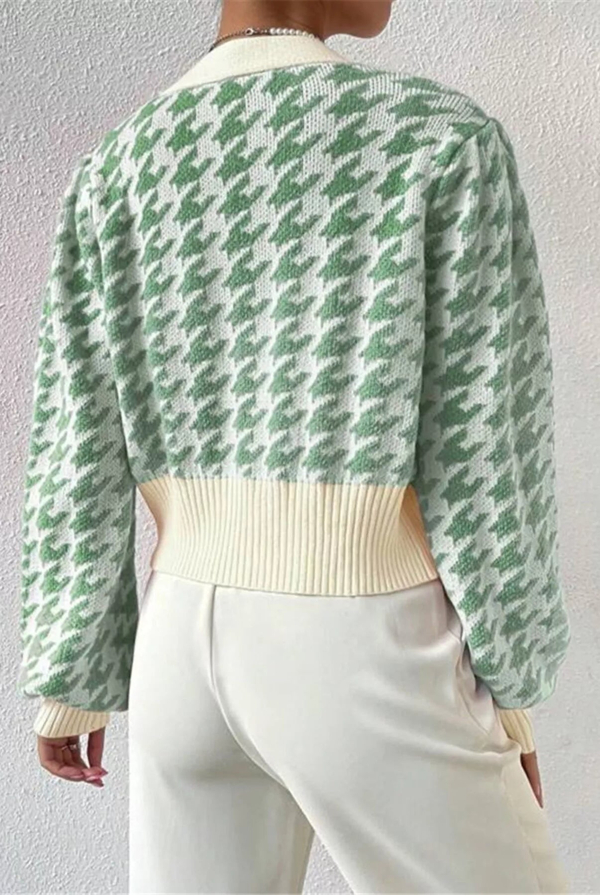 Houndstooth V-Neck Button Up Cardigan-Cardigan-Krush Kandy, Women's Online Fashion Boutique Located in Phoenix, Arizona (Scottsdale Area)
