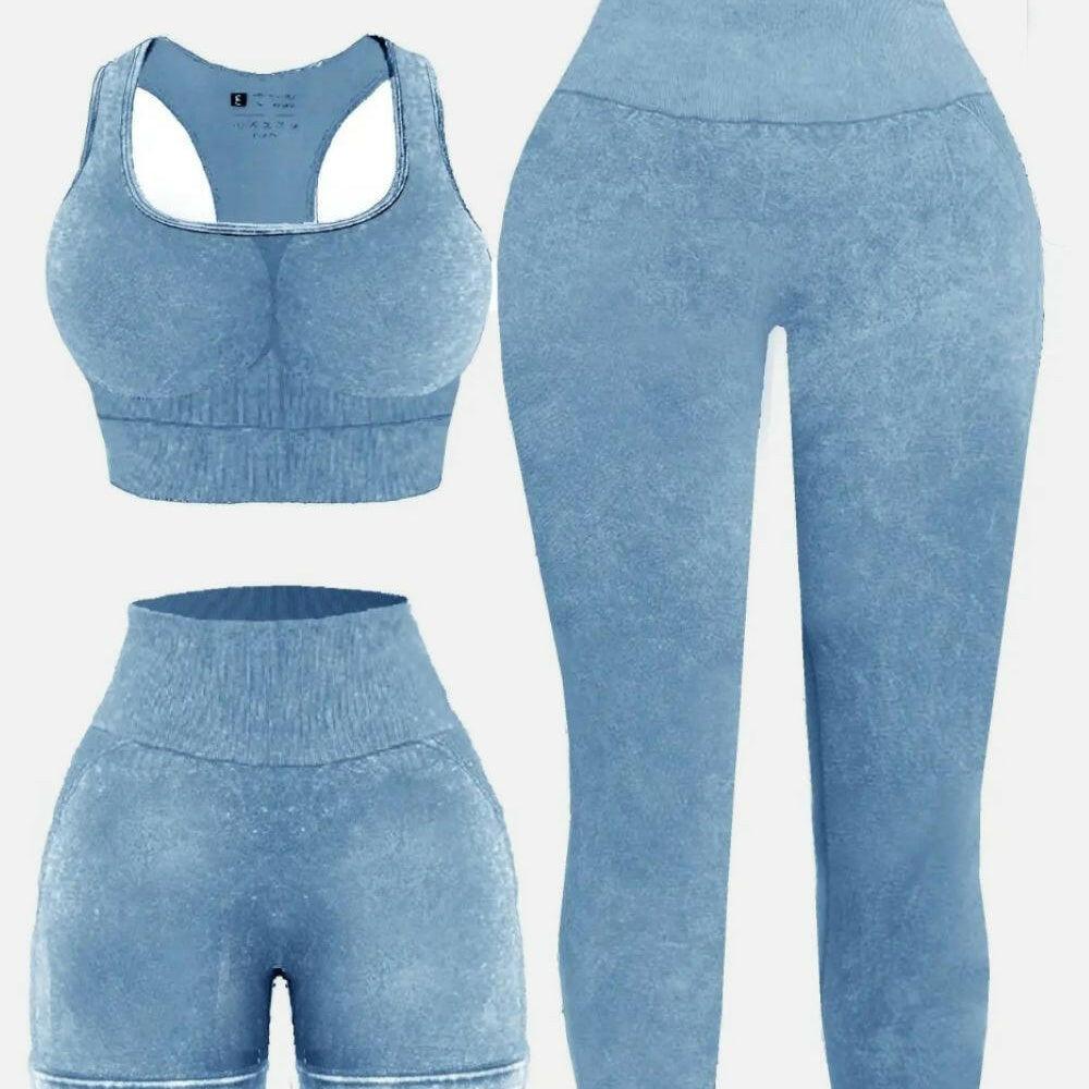 3 Piece Washed Square Neck Wide Strap Active Set-Krush Kandy, Women's Online Fashion Boutique Located in Phoenix, Arizona (Scottsdale Area)