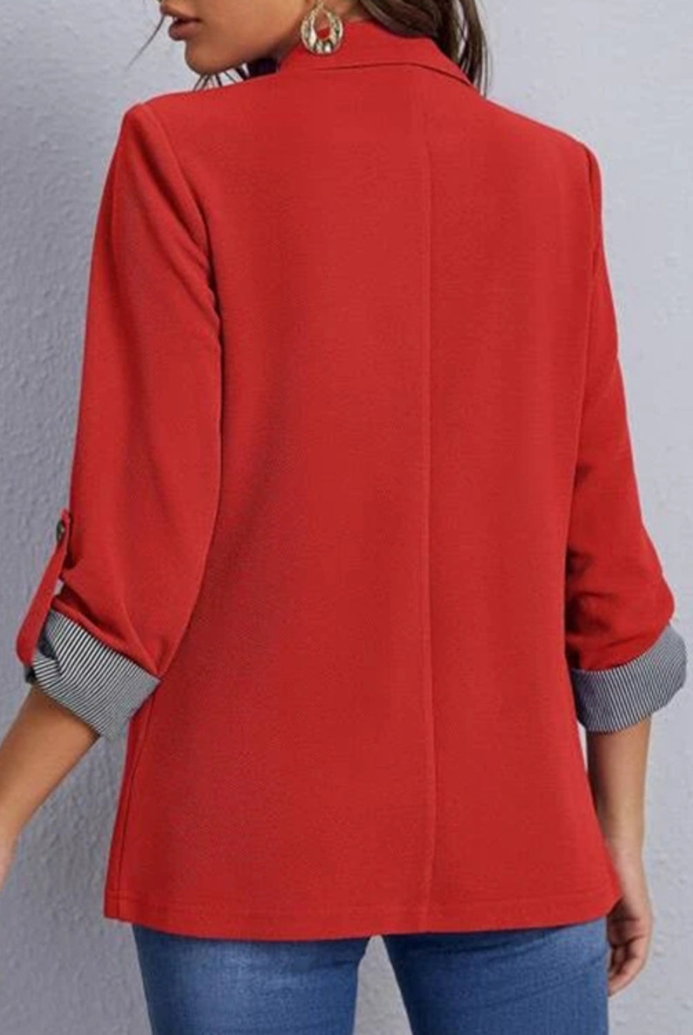 Lapel Collar Roll-Tab Sleeve Blazer-Krush Kandy, Women's Online Fashion Boutique Located in Phoenix, Arizona (Scottsdale Area)