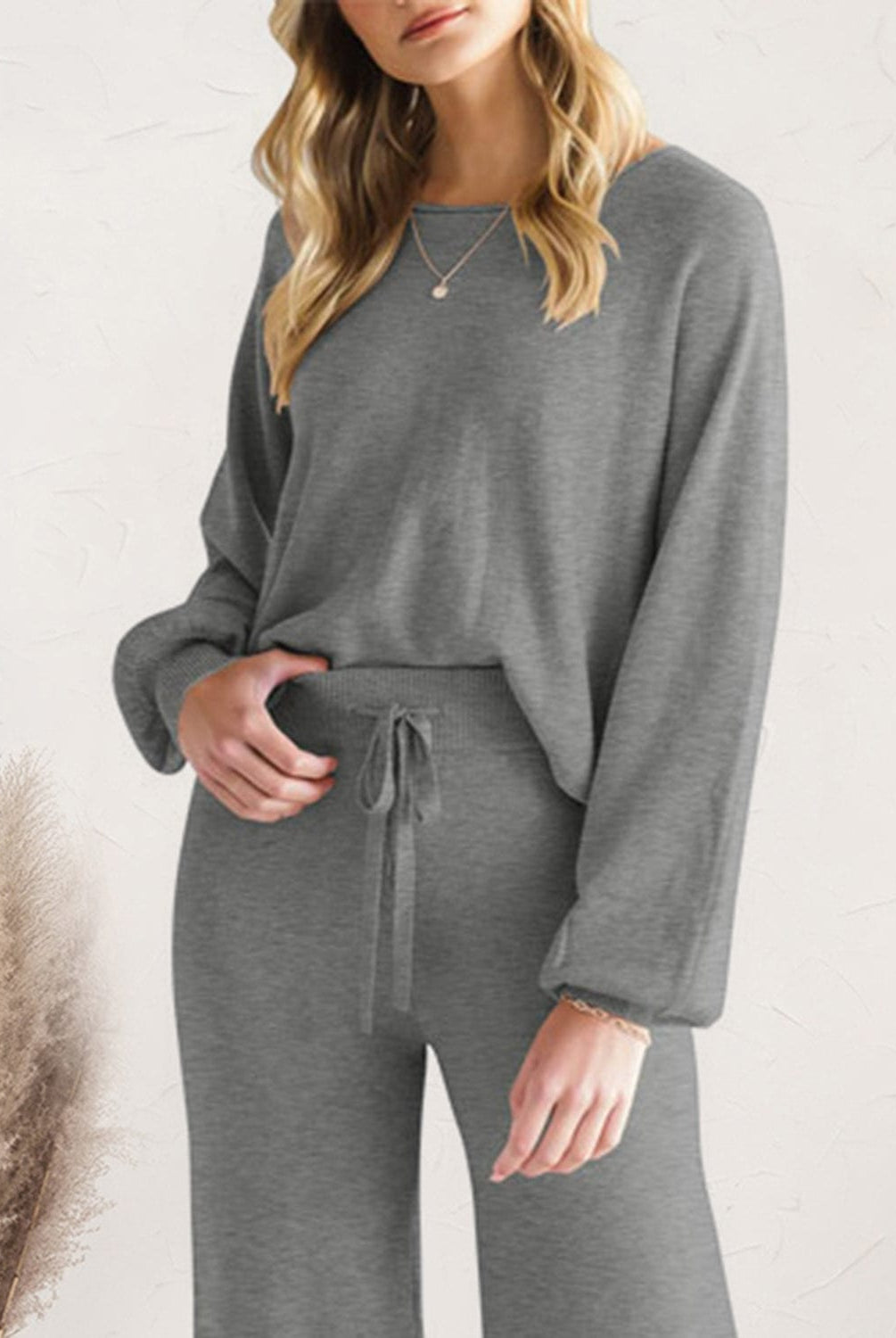 Long Sleeve Lounge Top and Drawstring Pants Set-Krush Kandy, Women's Online Fashion Boutique Located in Phoenix, Arizona (Scottsdale Area)