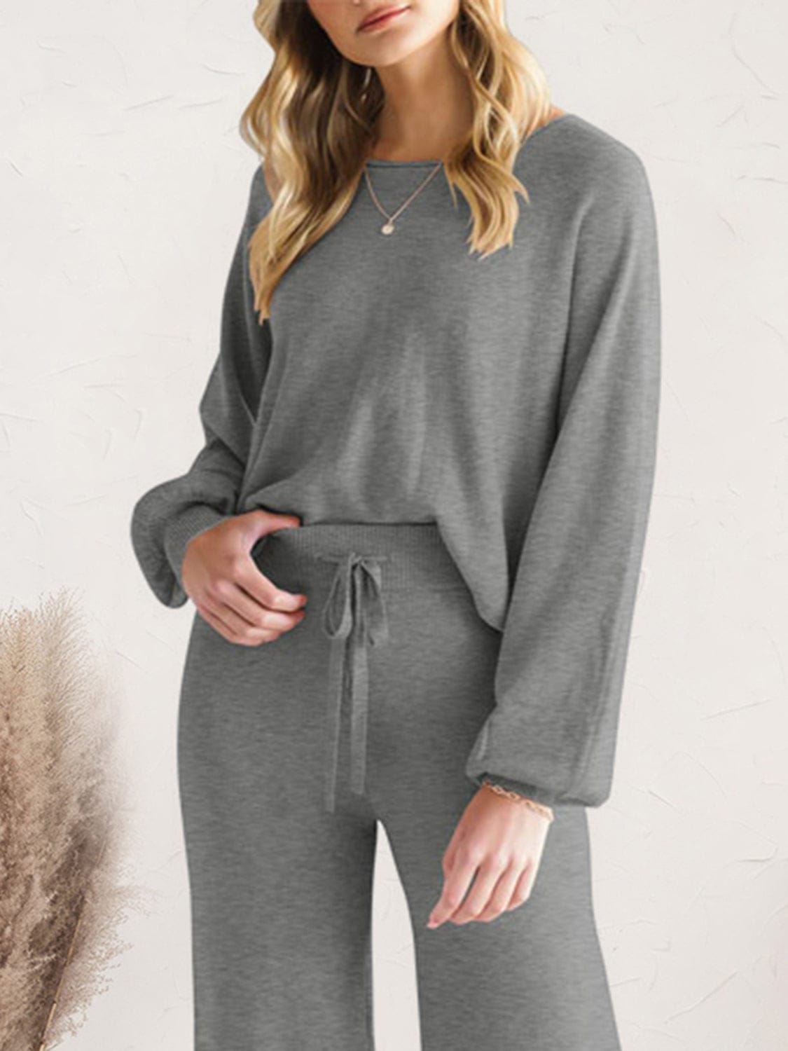 Long Sleeve Lounge Top and Drawstring Pants Set-Krush Kandy, Women's Online Fashion Boutique Located in Phoenix, Arizona (Scottsdale Area)