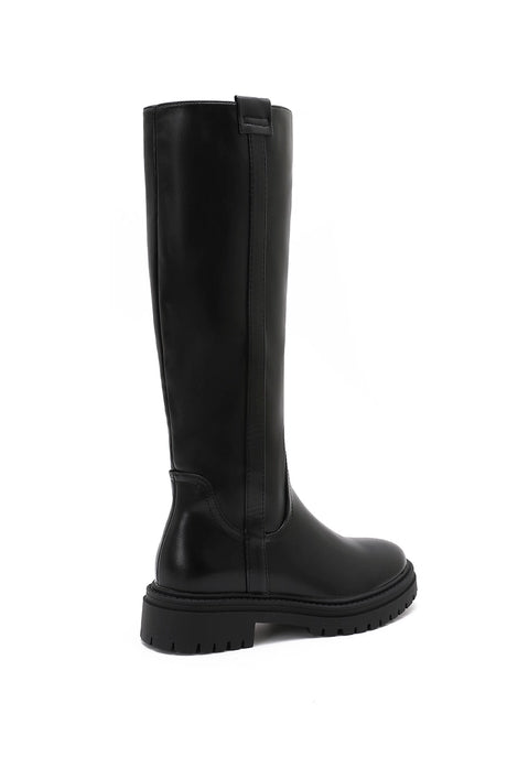Black Knee High Lug Sole Boot-Shoes-Krush Kandy, Women's Online Fashion Boutique Located in Phoenix, Arizona (Scottsdale Area)
