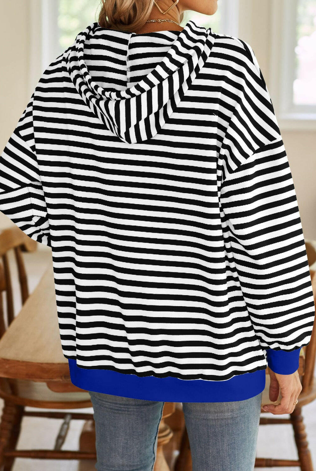 Lovelet Drawstring Striped Long Sleeve Hoodie-Krush Kandy, Women's Online Fashion Boutique Located in Phoenix, Arizona (Scottsdale Area)
