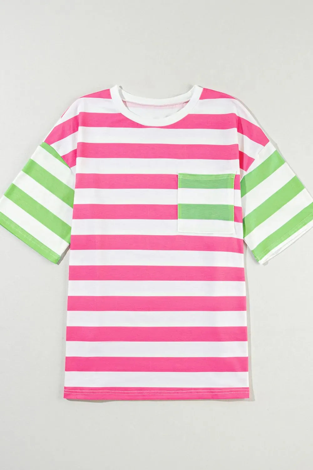 Candy Striped Pocket Tee-Tops-Krush Kandy, Women's Online Fashion Boutique Located in Phoenix, Arizona (Scottsdale Area)