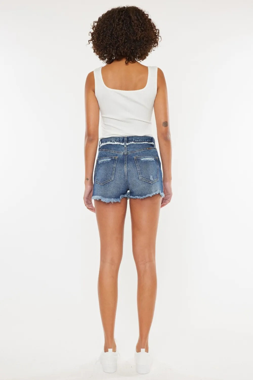 Kancan Distressed Button Fly Denim Shorts-shorts-Krush Kandy, Women's Online Fashion Boutique Located in Phoenix, Arizona (Scottsdale Area)