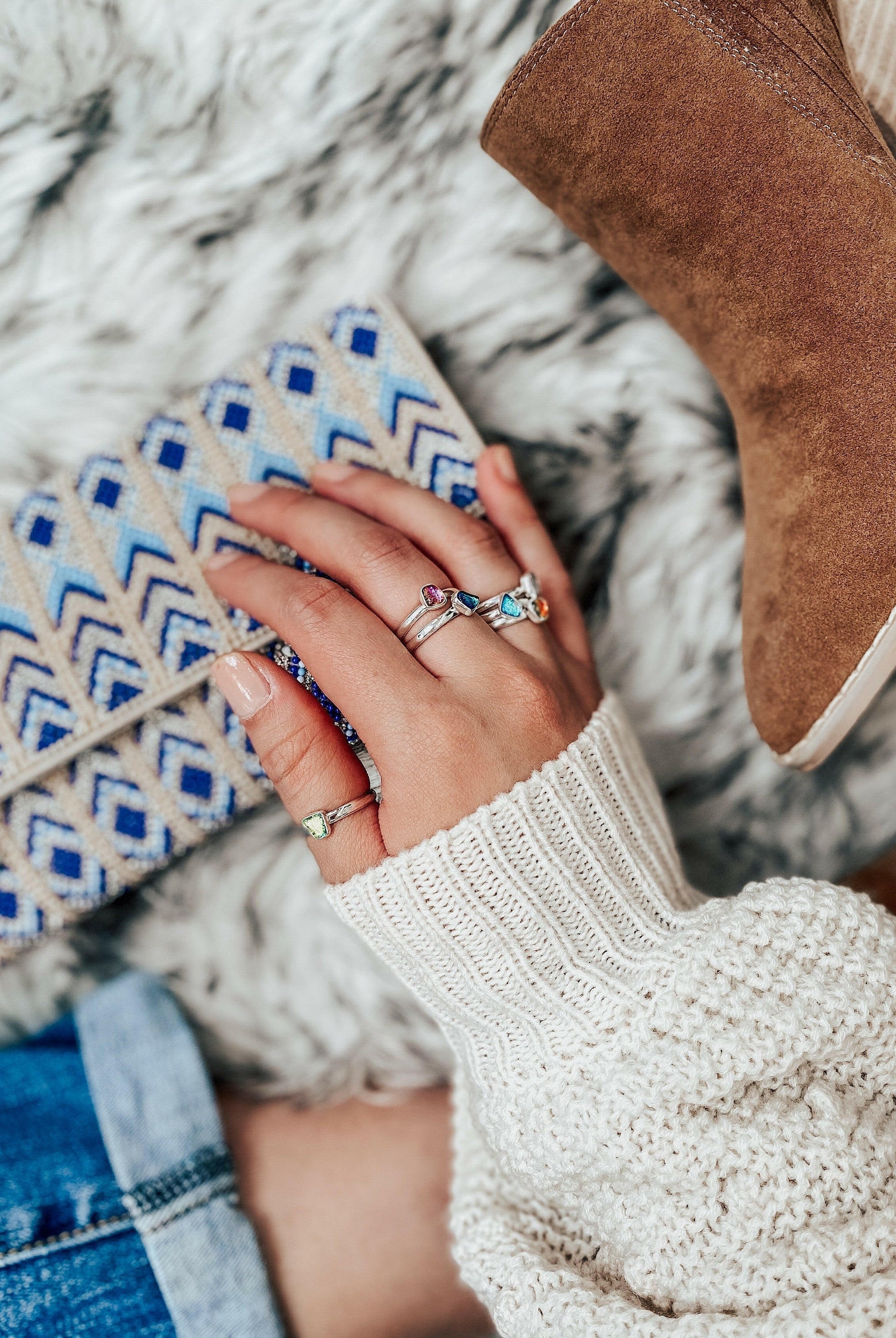 (Multiple Colors) Daydreaming Dichroic Glass Ring-Rings-Krush Kandy, Women's Online Fashion Boutique Located in Phoenix, Arizona (Scottsdale Area)