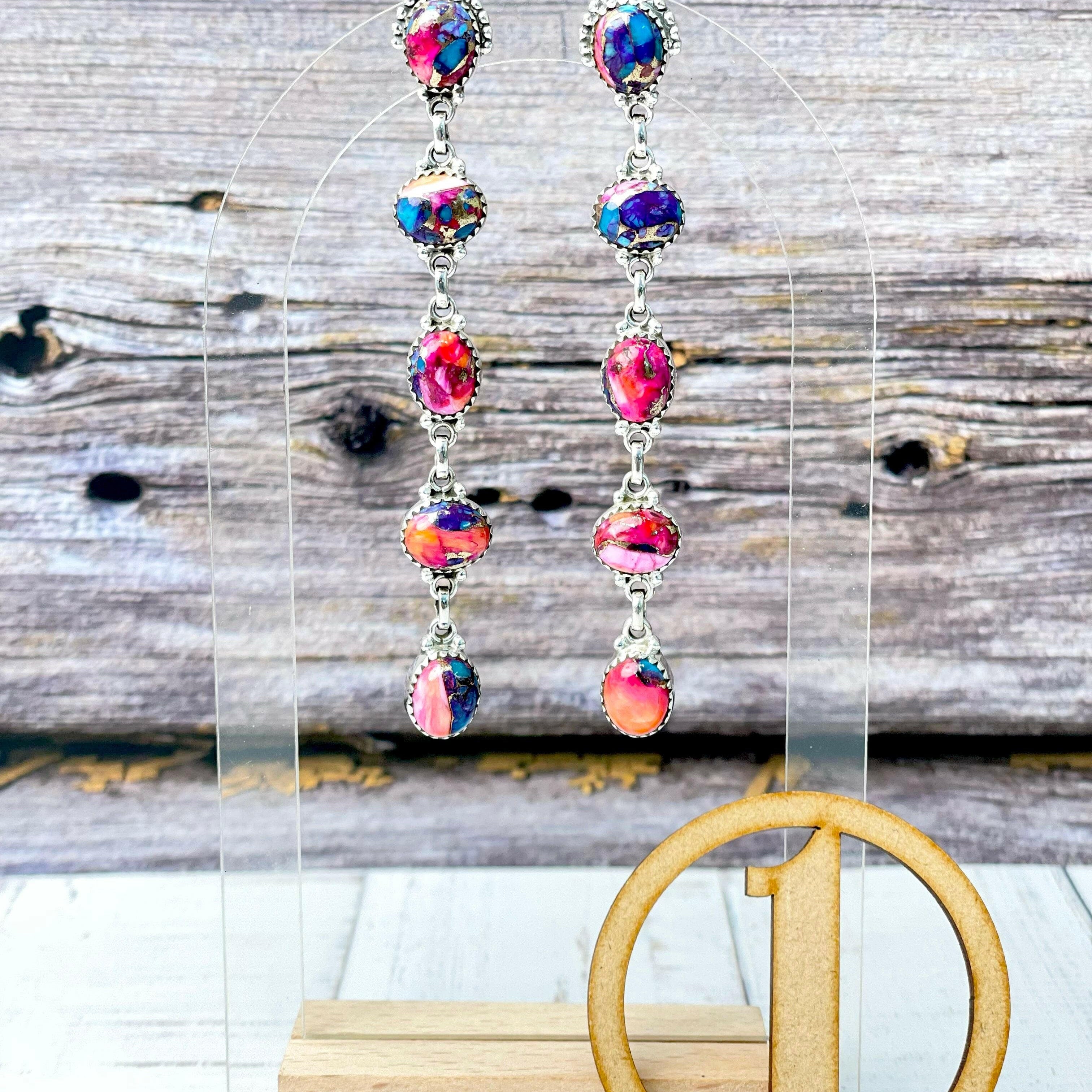 Klassic Dangle Stone Drop Earrings-Earrings-Krush Kandy, Women's Online Fashion Boutique Located in Phoenix, Arizona (Scottsdale Area)