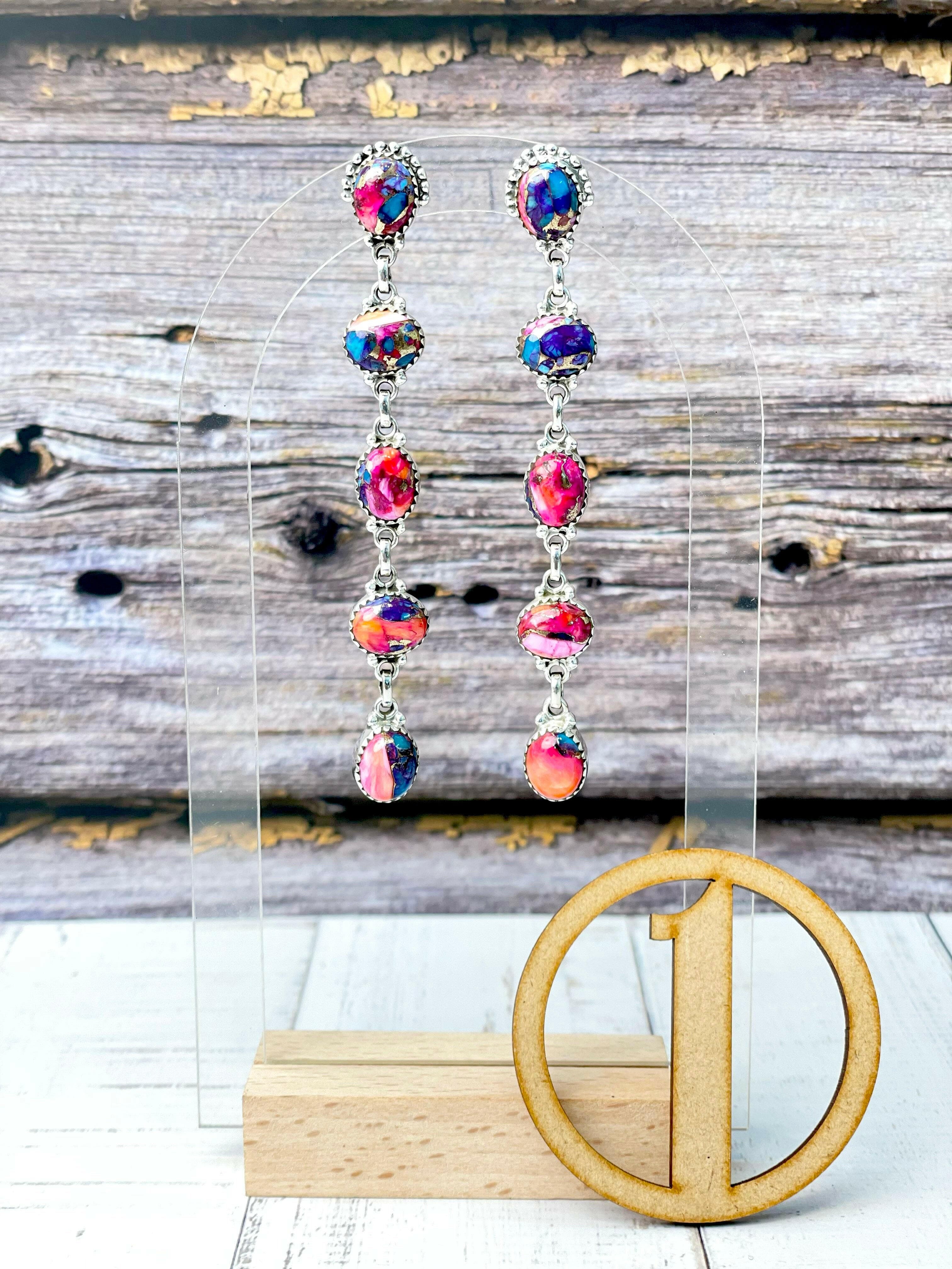 Klassic Dangle Stone Drop Earrings-Earrings-Krush Kandy, Women's Online Fashion Boutique Located in Phoenix, Arizona (Scottsdale Area)