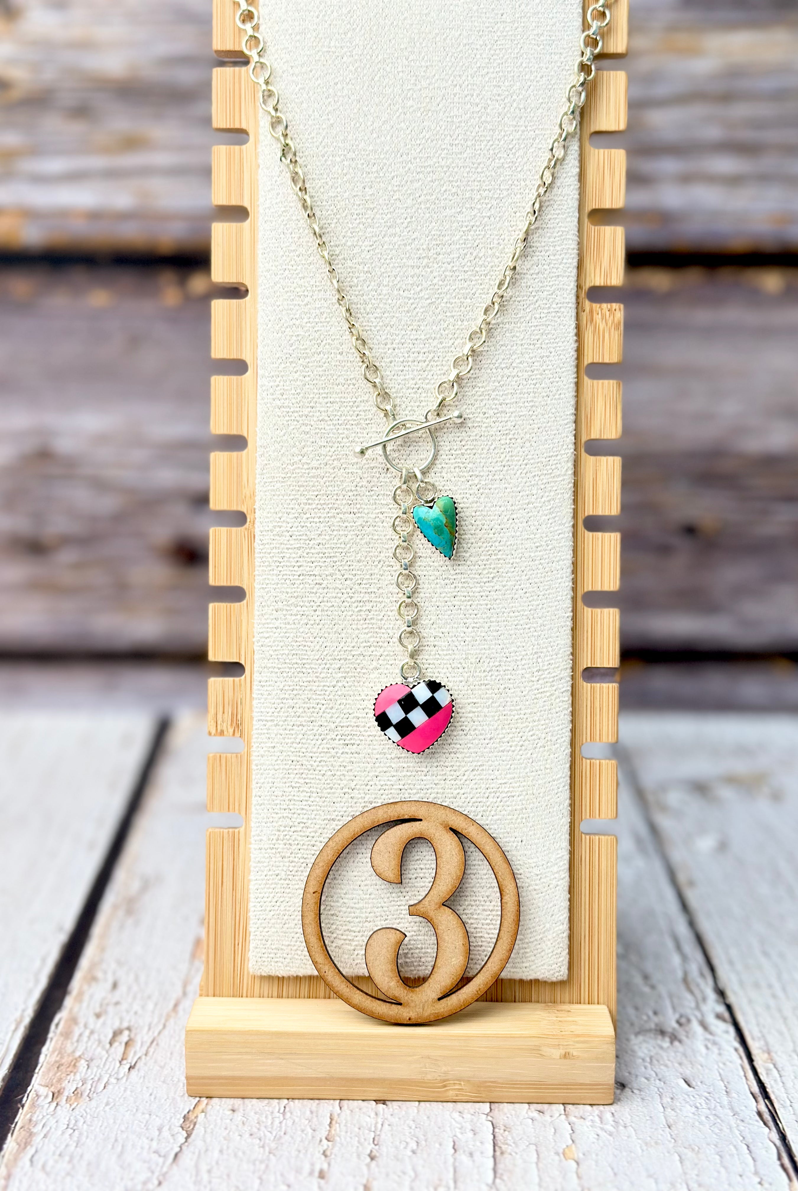 Way To Your Heart Checkered & Stripe Necklaces-Necklaces-Krush Kandy, Women's Online Fashion Boutique Located in Phoenix, Arizona (Scottsdale Area)
