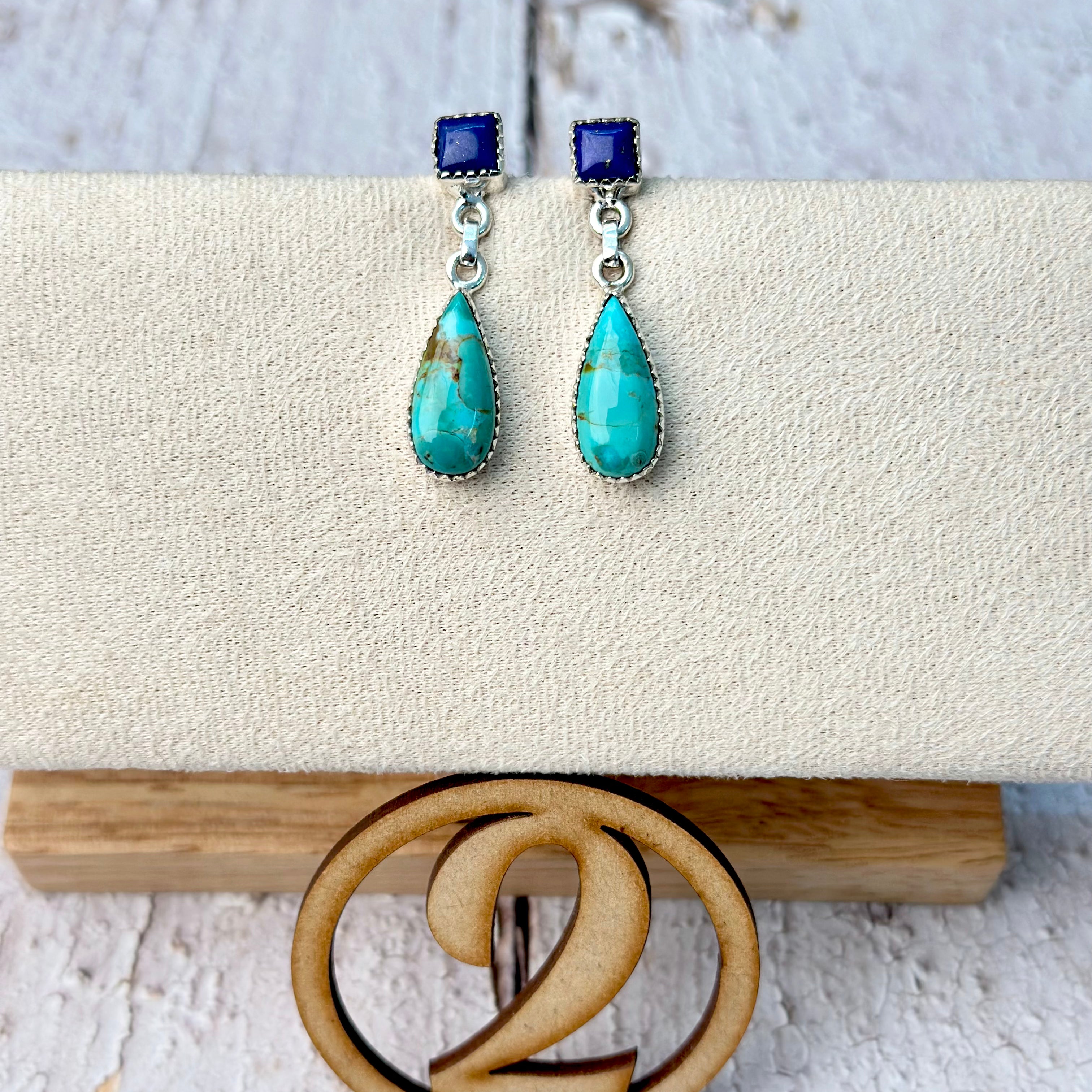 Turquoise & Lapis Earrings-Earrings-Krush Kandy, Women's Online Fashion Boutique Located in Phoenix, Arizona (Scottsdale Area)