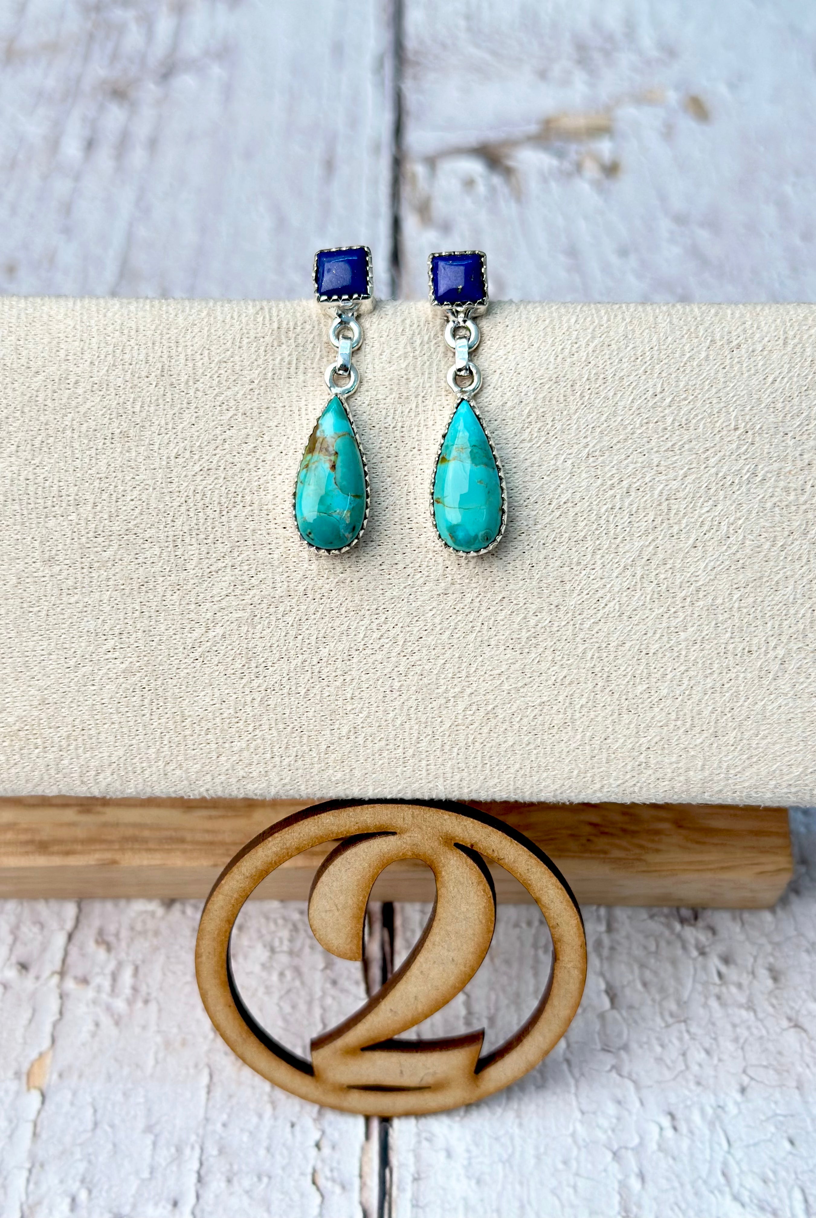 Turquoise & Lapis Earrings-Earrings-Krush Kandy, Women's Online Fashion Boutique Located in Phoenix, Arizona (Scottsdale Area)