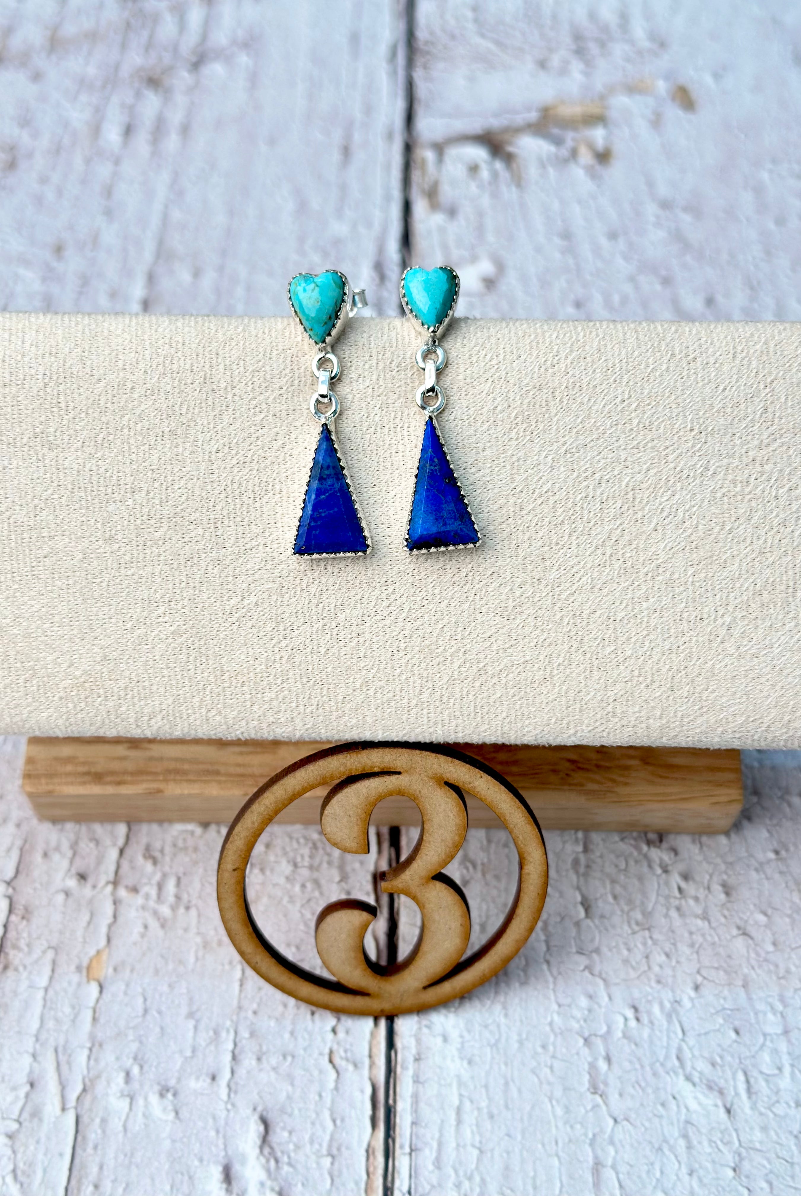 Turquoise & Lapis Earrings-Earrings-Krush Kandy, Women's Online Fashion Boutique Located in Phoenix, Arizona (Scottsdale Area)