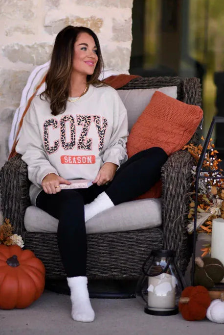 Cozy Season Sweatshirt-Graphic Tees-Krush Kandy, Women's Online Fashion Boutique Located in Phoenix, Arizona (Scottsdale Area)