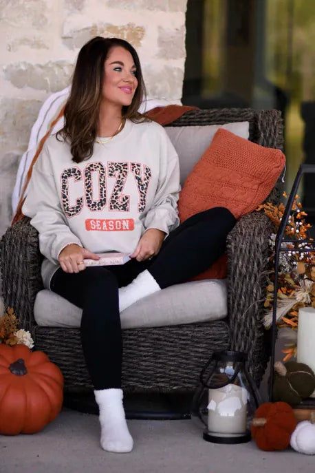 Cozy Season Sweatshirt-Graphic Tees-Krush Kandy, Women's Online Fashion Boutique Located in Phoenix, Arizona (Scottsdale Area)