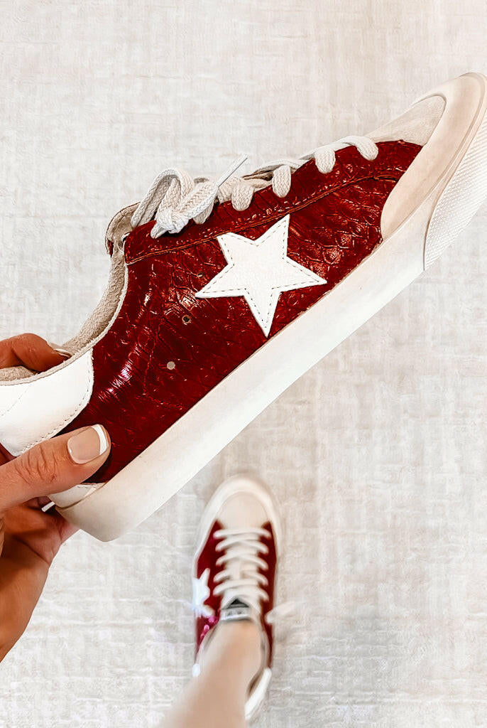 Sadie Star Sneakers, Red-Sneakers-Krush Kandy, Women's Online Fashion Boutique Located in Phoenix, Arizona (Scottsdale Area)