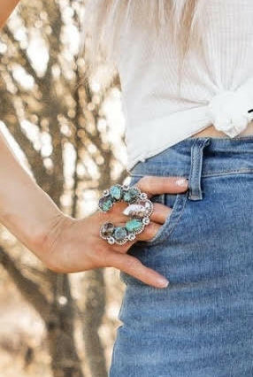 Squash Blossom Horseshoe Ring-Cluster Rings-Krush Kandy, Women's Online Fashion Boutique Located in Phoenix, Arizona (Scottsdale Area)