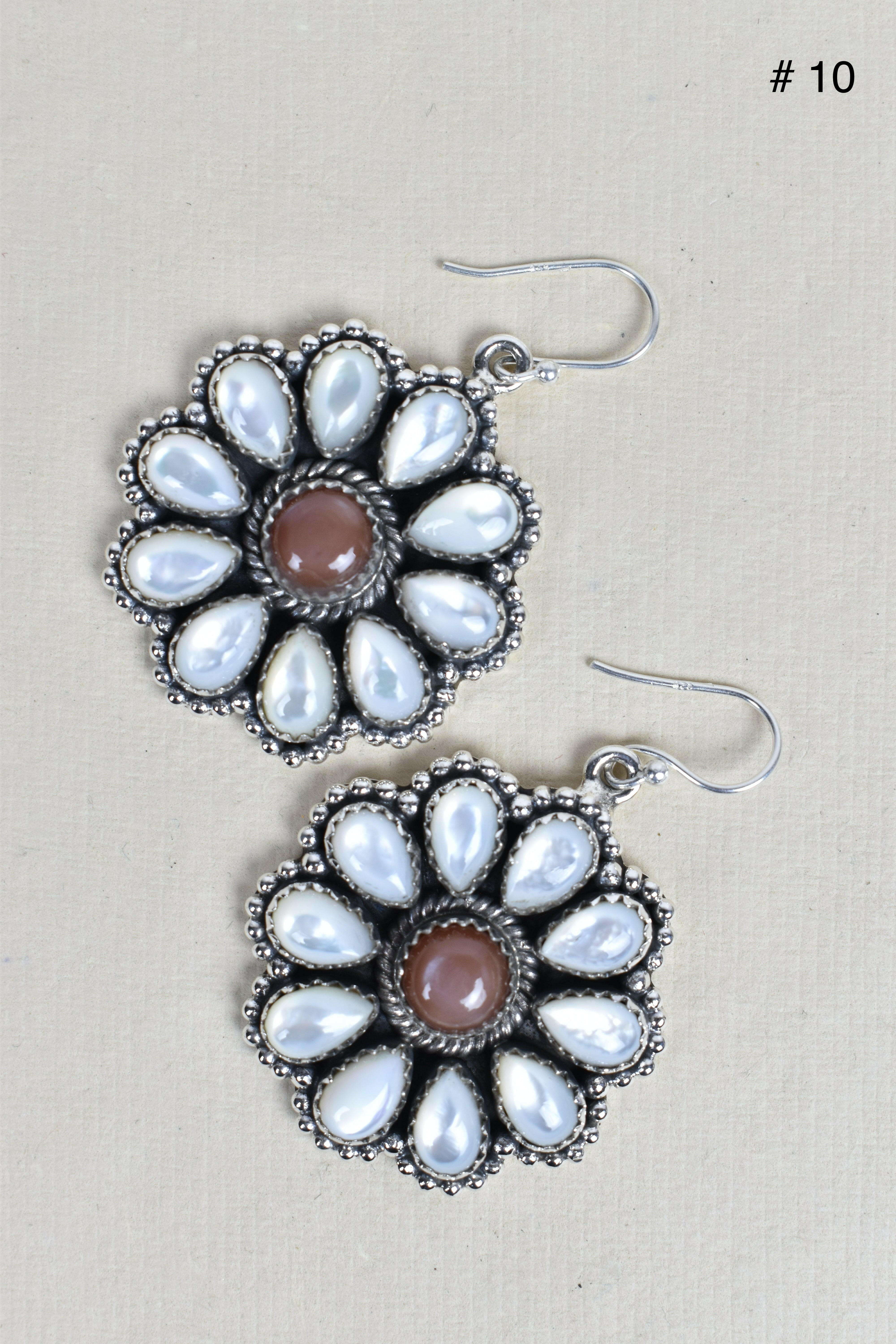 Sterling Silver Concho Cluster Earrings-Stud Earrings-Krush Kandy, Women's Online Fashion Boutique Located in Phoenix, Arizona (Scottsdale Area)