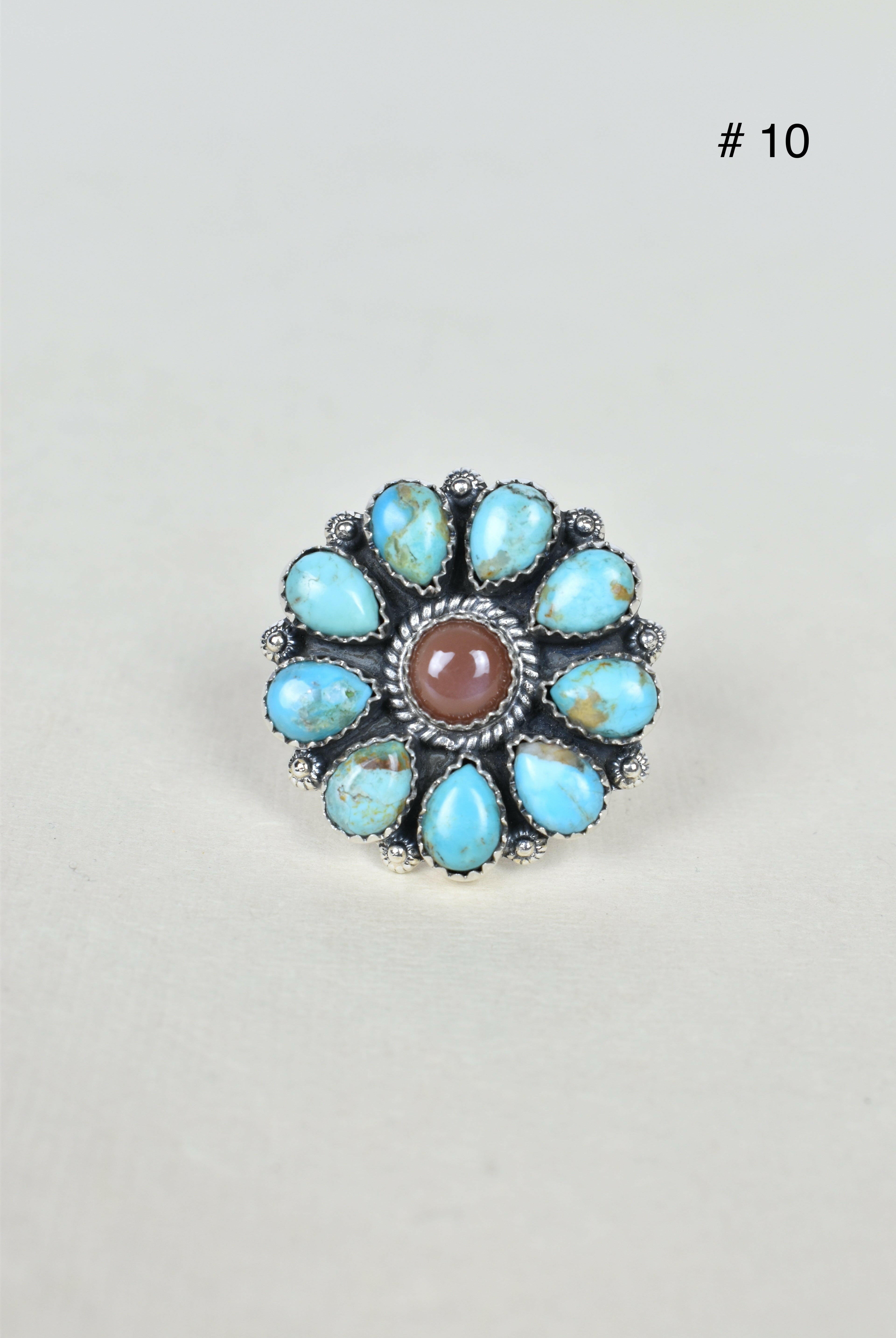 Chocolate Moonstone & Stone Cluster Sterling Silver Rings-Cluster Rings-Krush Kandy, Women's Online Fashion Boutique Located in Phoenix, Arizona (Scottsdale Area)