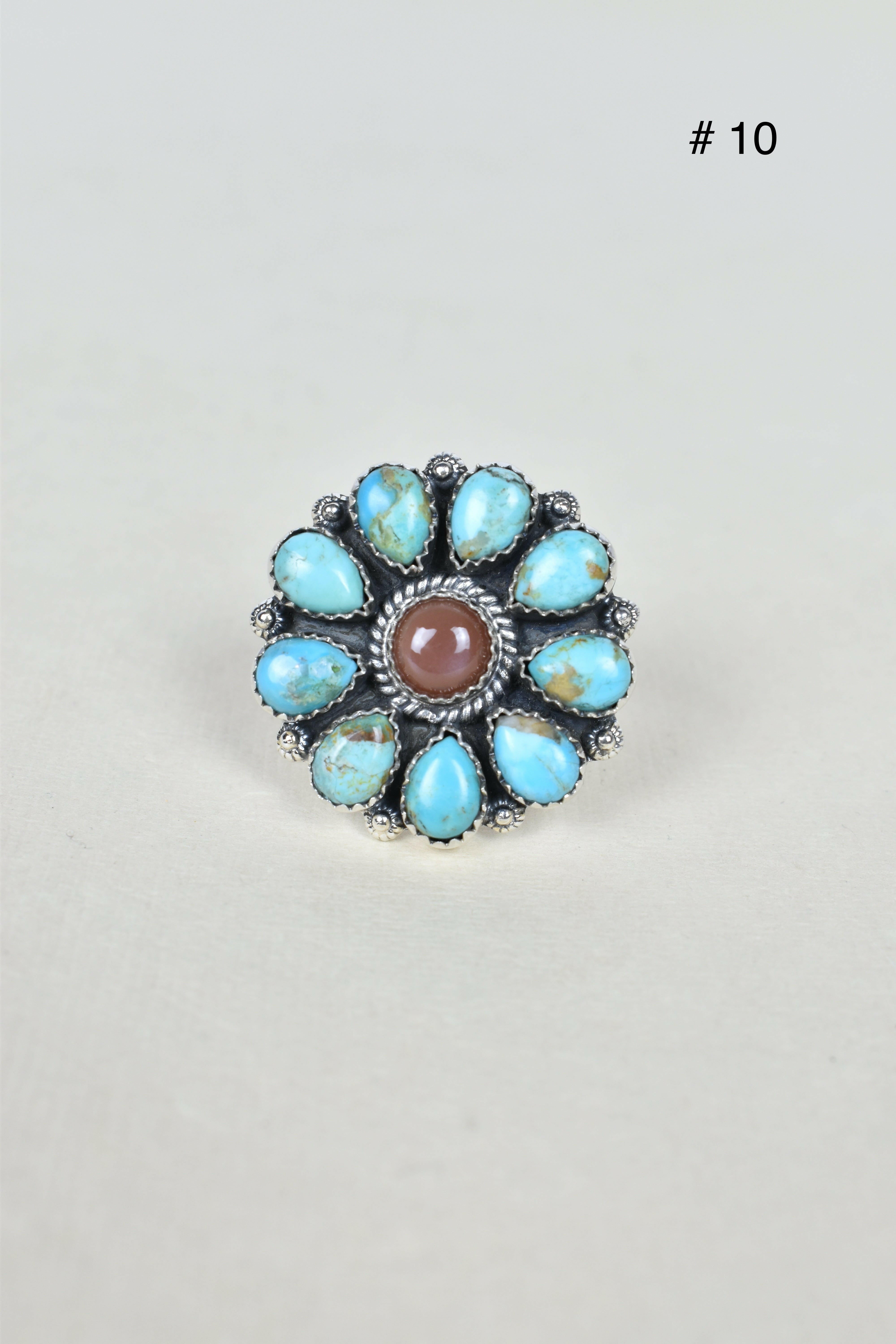 Chocolate Moonstone & Stone Cluster Sterling Silver Rings-Cluster Rings-Krush Kandy, Women's Online Fashion Boutique Located in Phoenix, Arizona (Scottsdale Area)