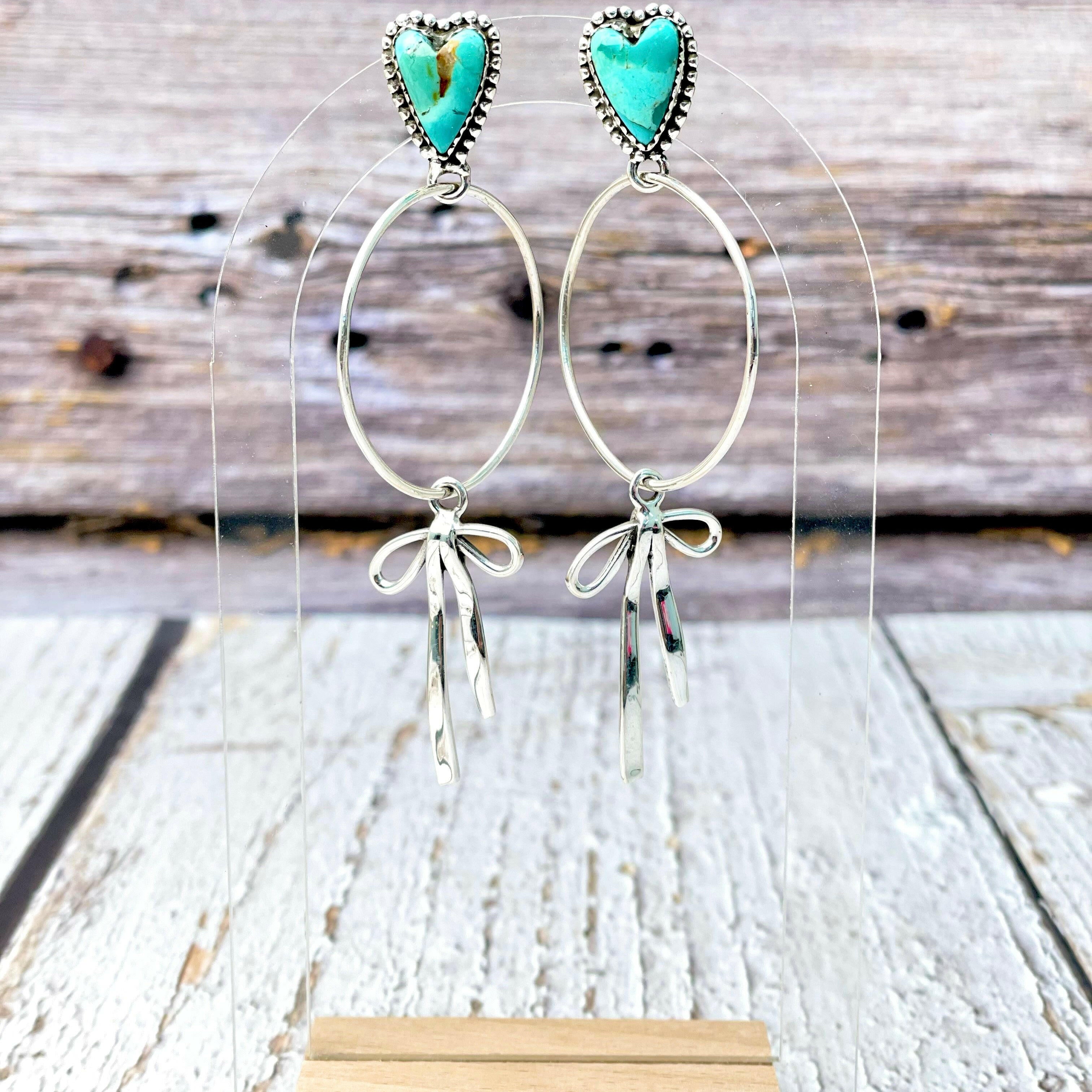 Desert Hearts Sterling Silver Bow Earrings-Earrings-Krush Kandy, Women's Online Fashion Boutique Located in Phoenix, Arizona (Scottsdale Area)