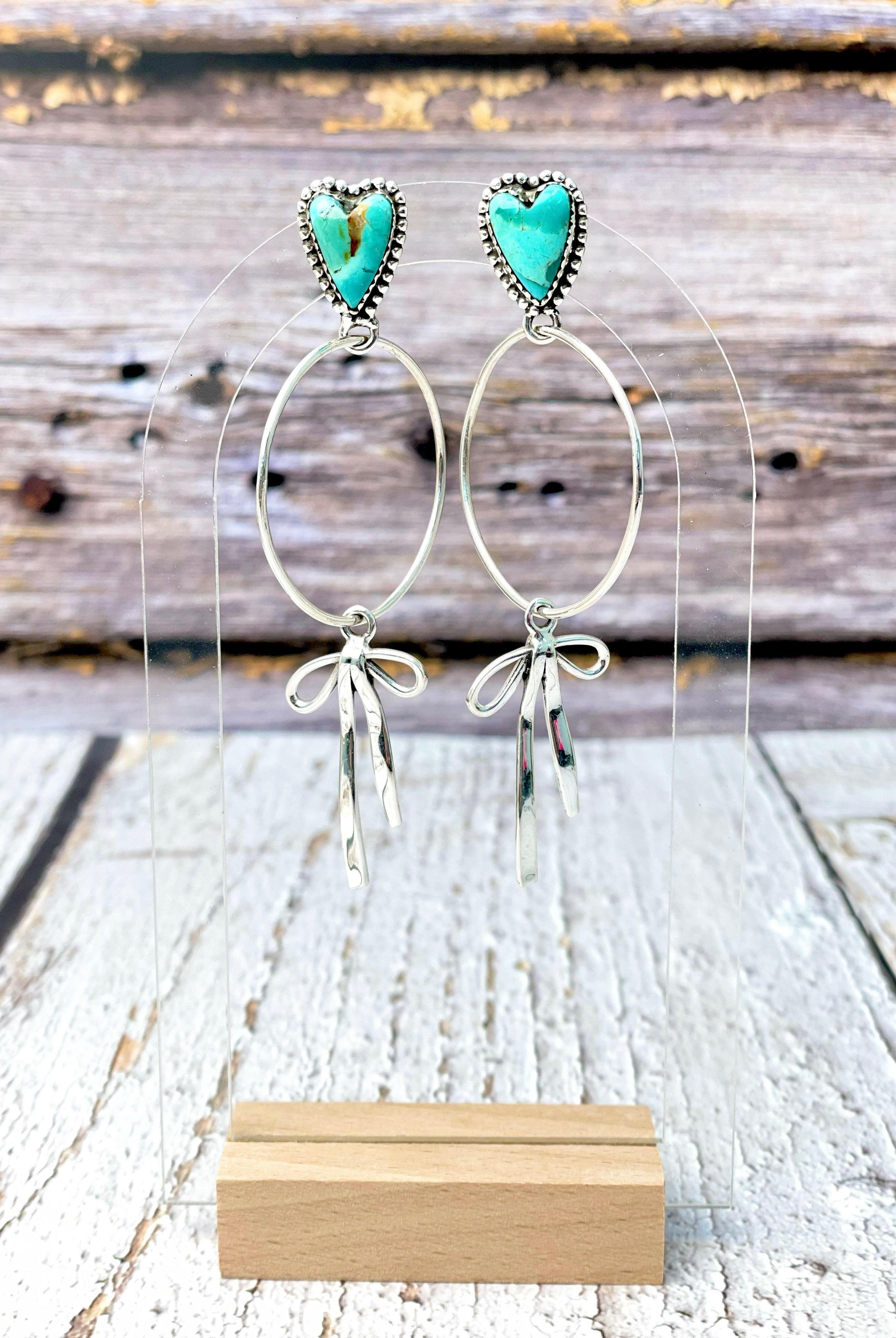 Desert Hearts Sterling Silver Bow Earrings-Earrings-Krush Kandy, Women's Online Fashion Boutique Located in Phoenix, Arizona (Scottsdale Area)